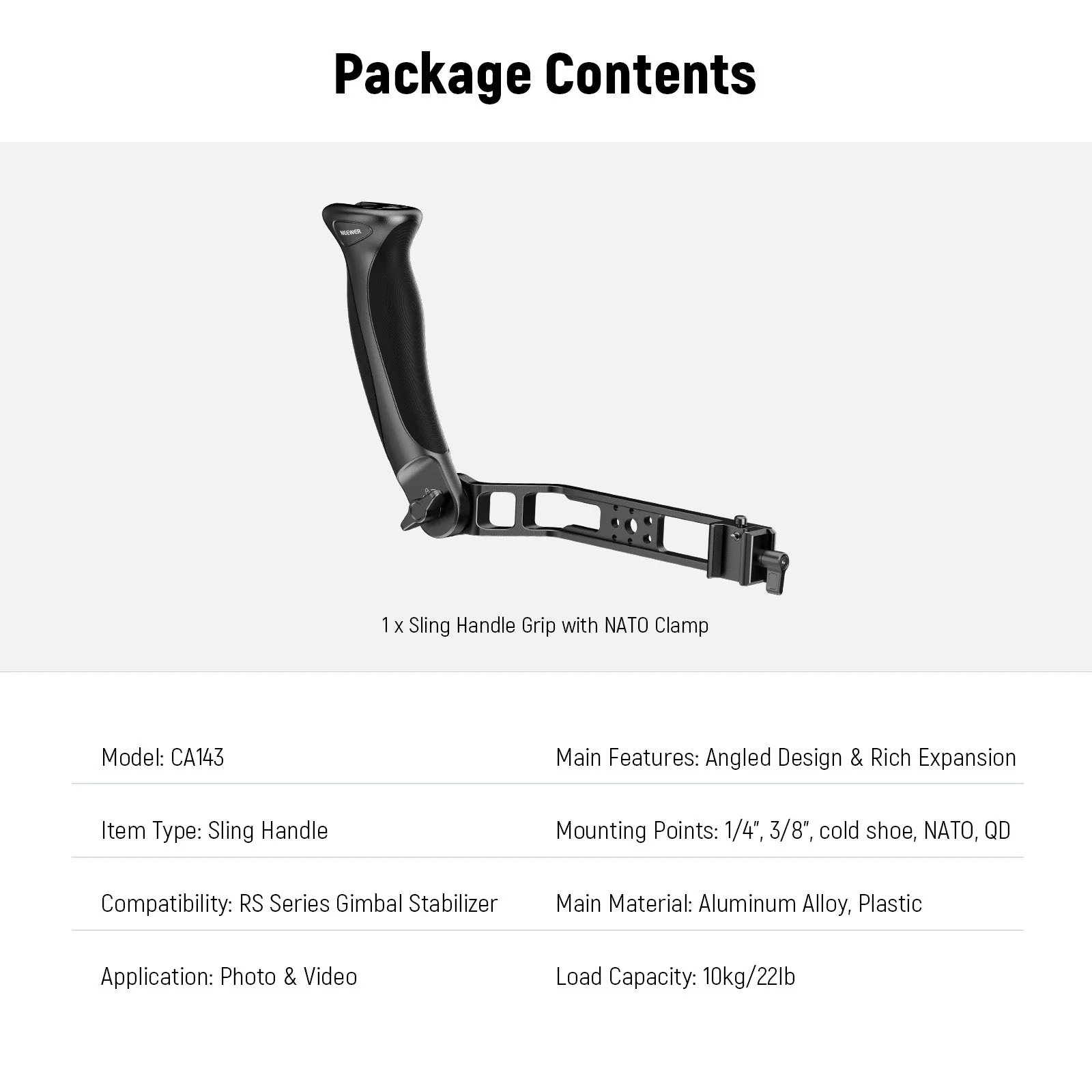 NEEWER BASICS CA143 Gimbal Sling Handle Grip for DJI RS Series - Image 7