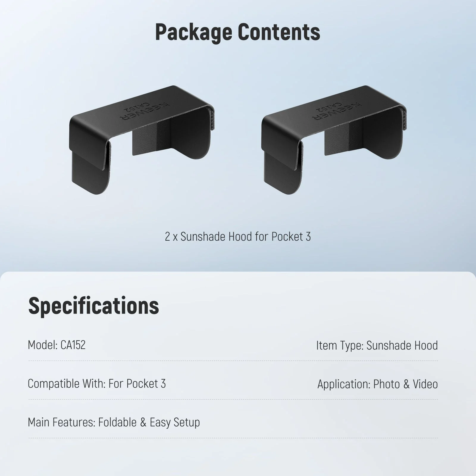 NEEWER BASICS CA152 Sunshade Cover For DJI Osmo Pocket 3 - Image 7