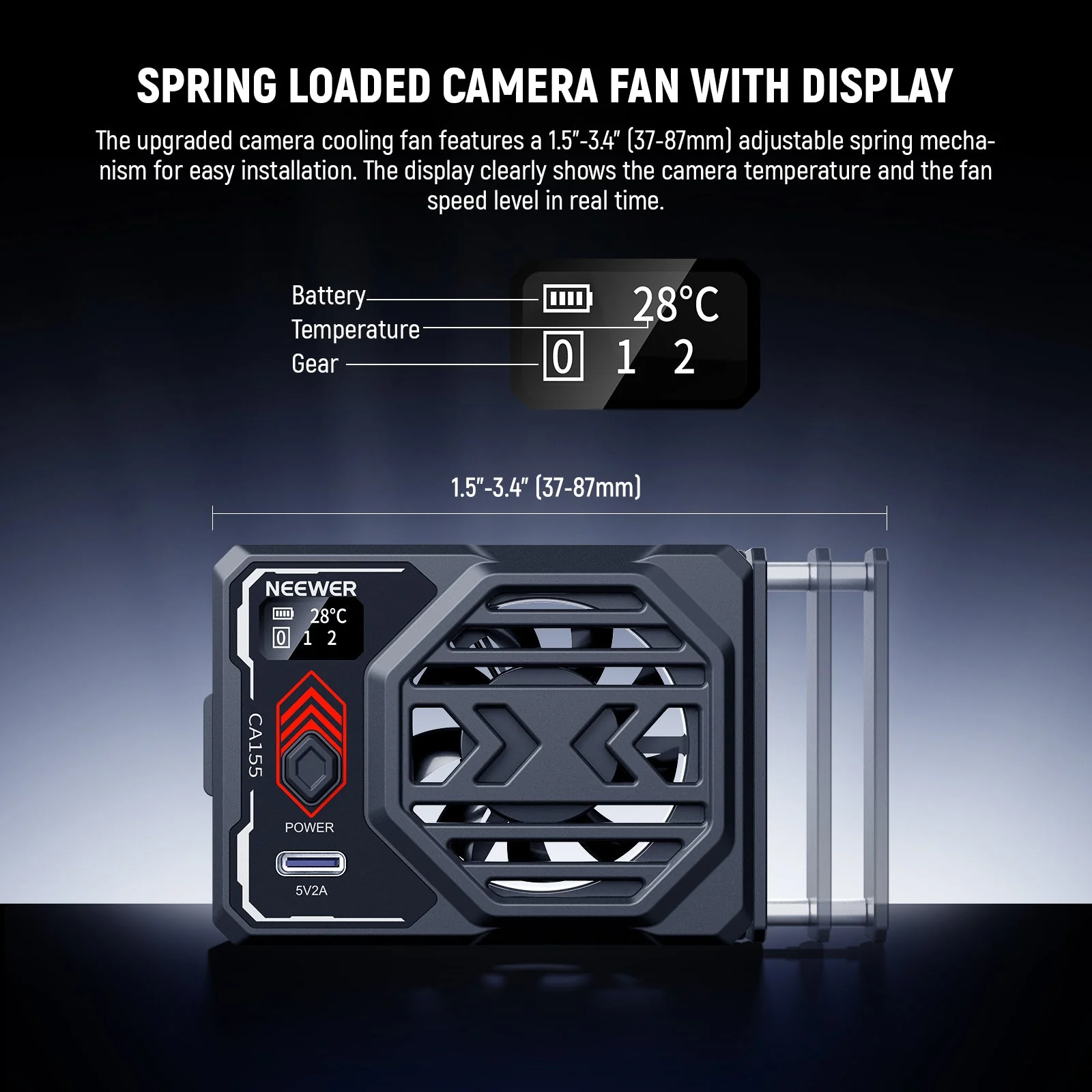 NEEWER BASICS CA155 Camera Cooling Fan with Battery - Image 2