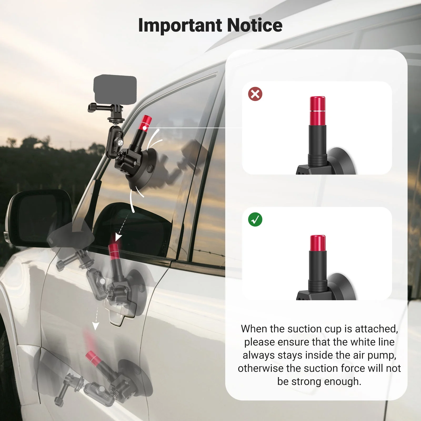 NEEWER BASICS CA166 Triple Suction Cup Car Mount Kit - Image 5