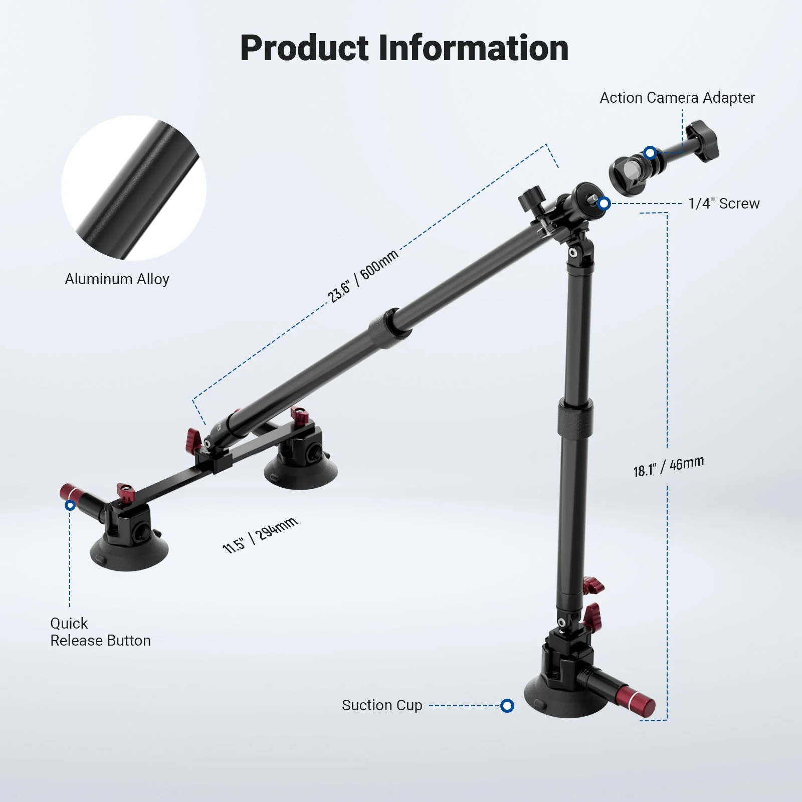 NEEWER BASICS CA166 Triple Suction Cup Car Mount Kit - Image 8