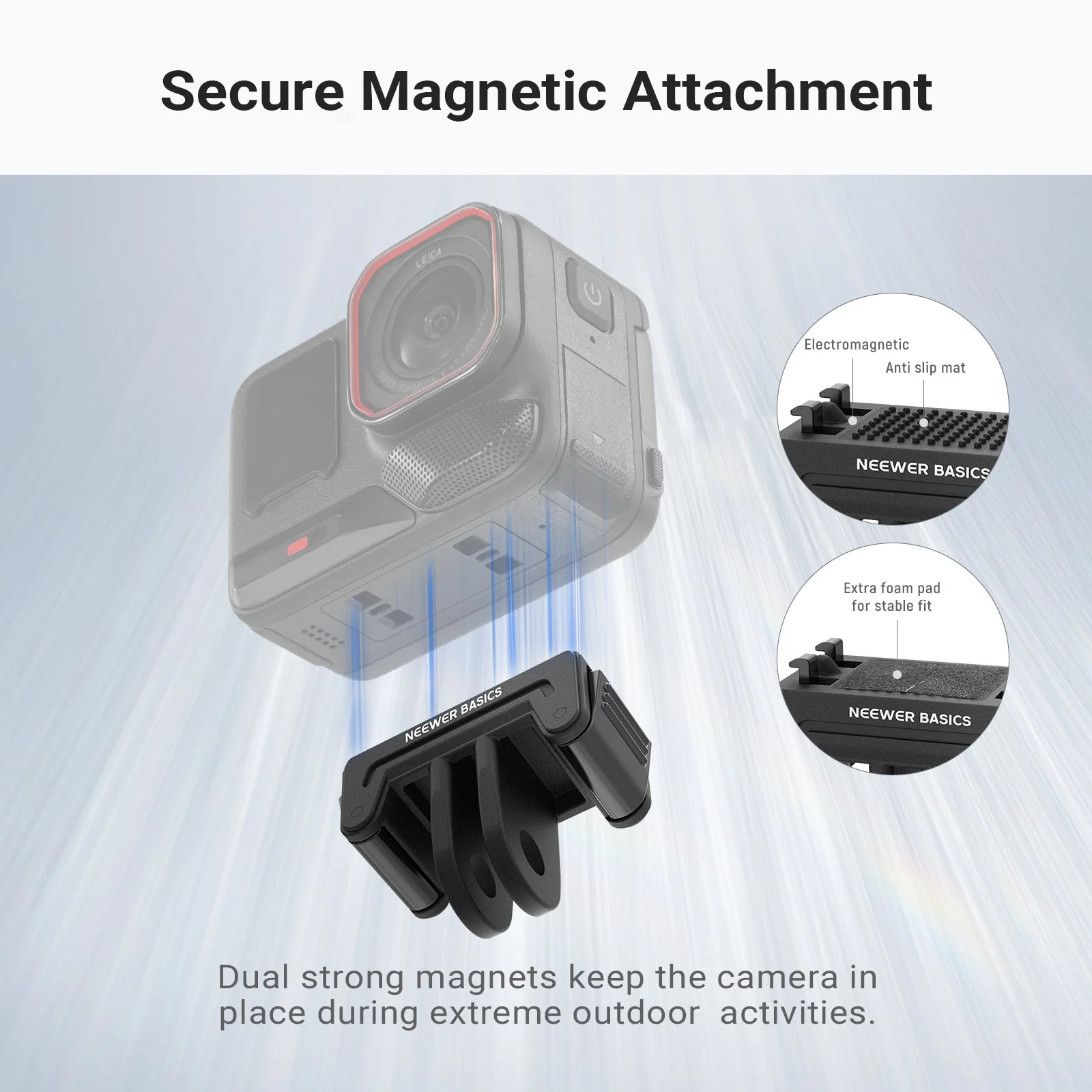 NEEWER BASICS DP05 Magnetic Mount For Insta360 Ace Pro 2/Ace Pro/X5 - Image 4