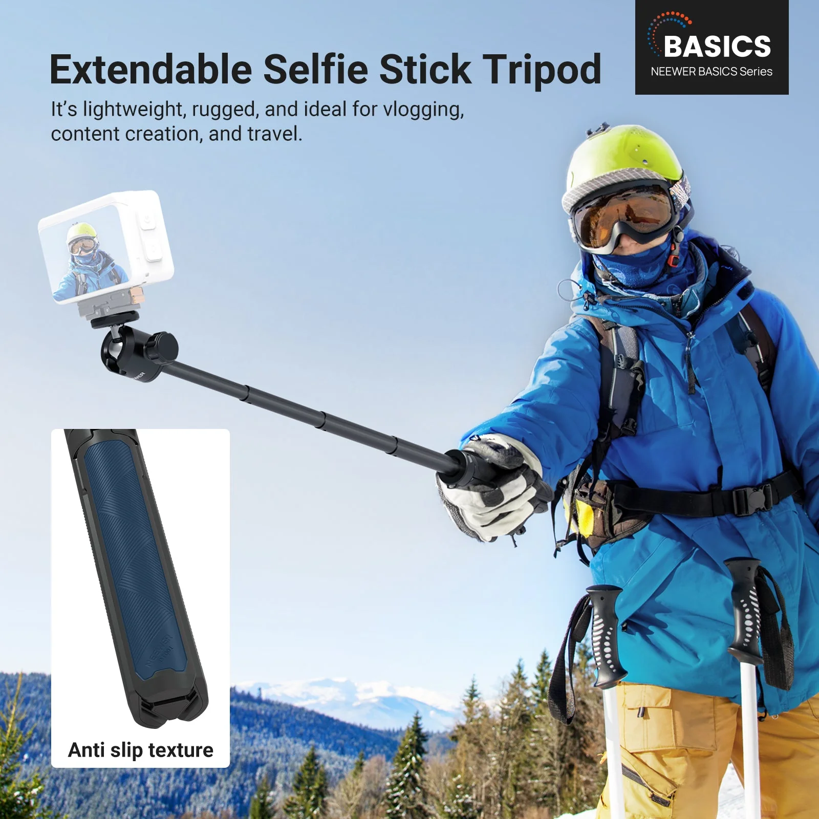 NEEWER BASICS DT001 Extendable Selfie Stick Tripod - Image 2