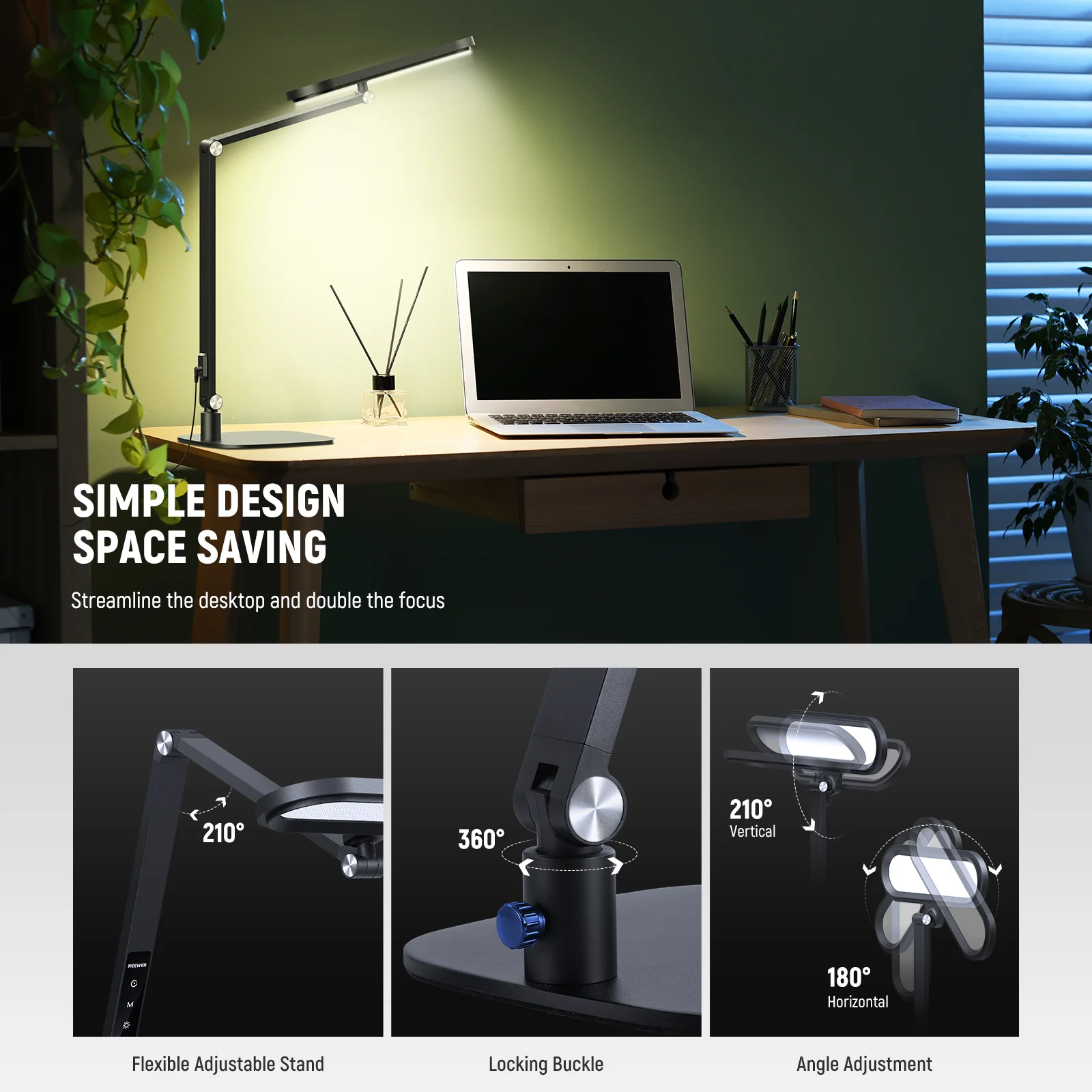 NEEWER BASICS FR16 16W LED Foldable Desk Lamp - Image 5