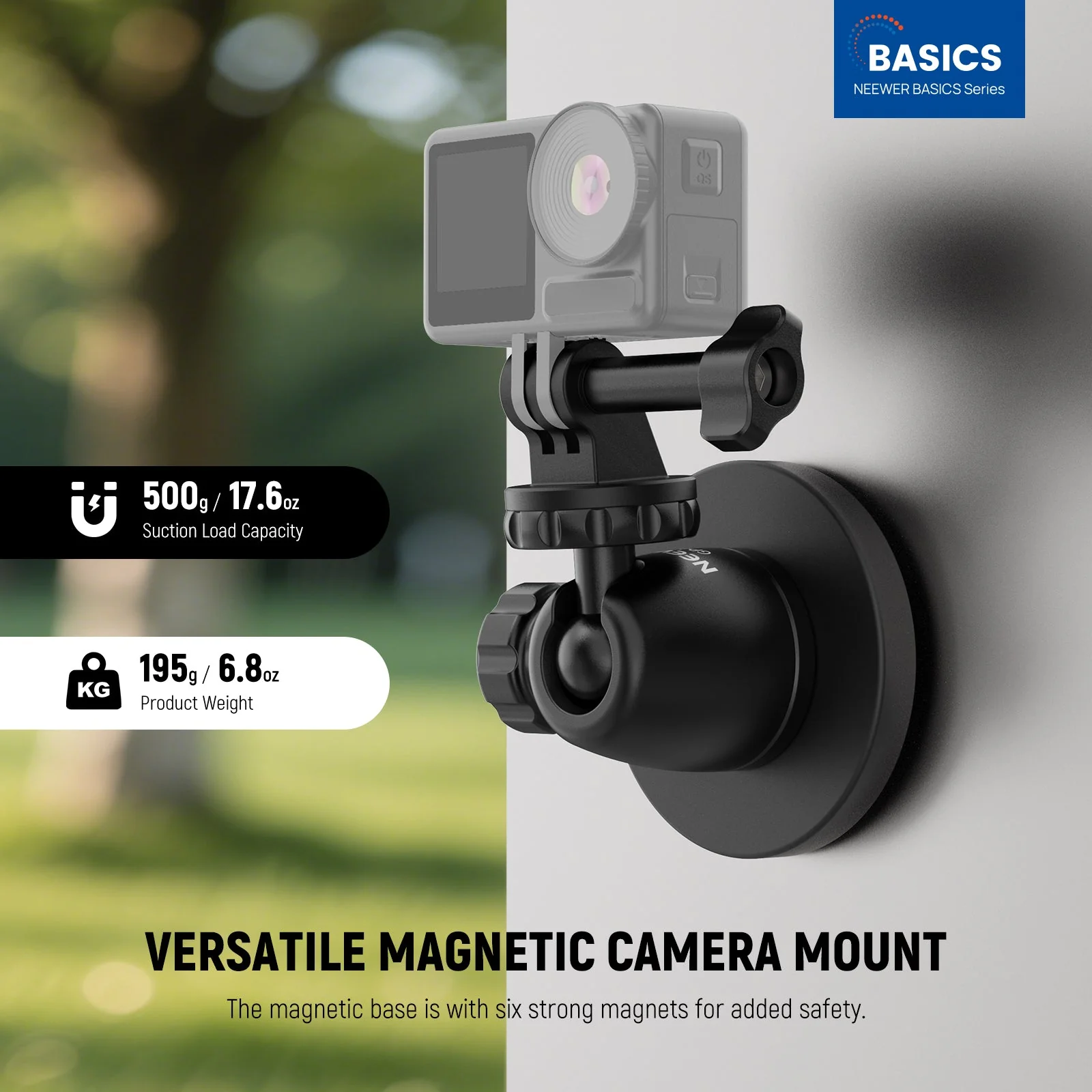 NEEWER BASICS GP-101 Magnetic Camera Mount for Action Camera - Image 2