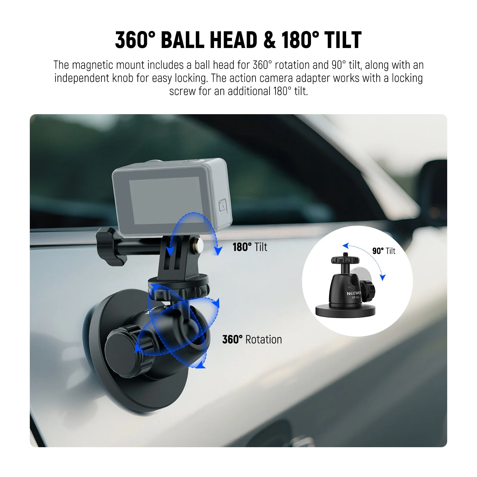 NEEWER BASICS GP-101 Magnetic Camera Mount for Action Camera - Image 4