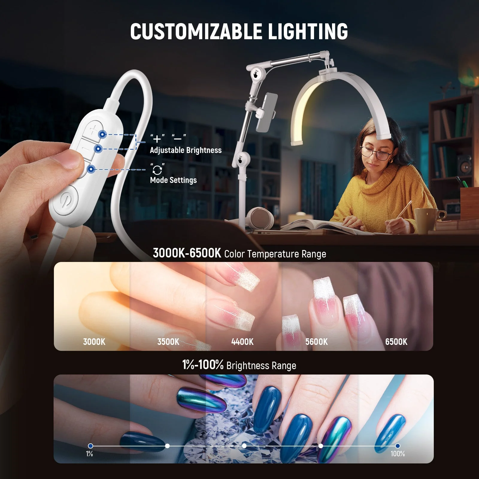 NEEWER BASICS HM03-D 22" 30W  LED Folding Arc Lash Lamp - Image 4