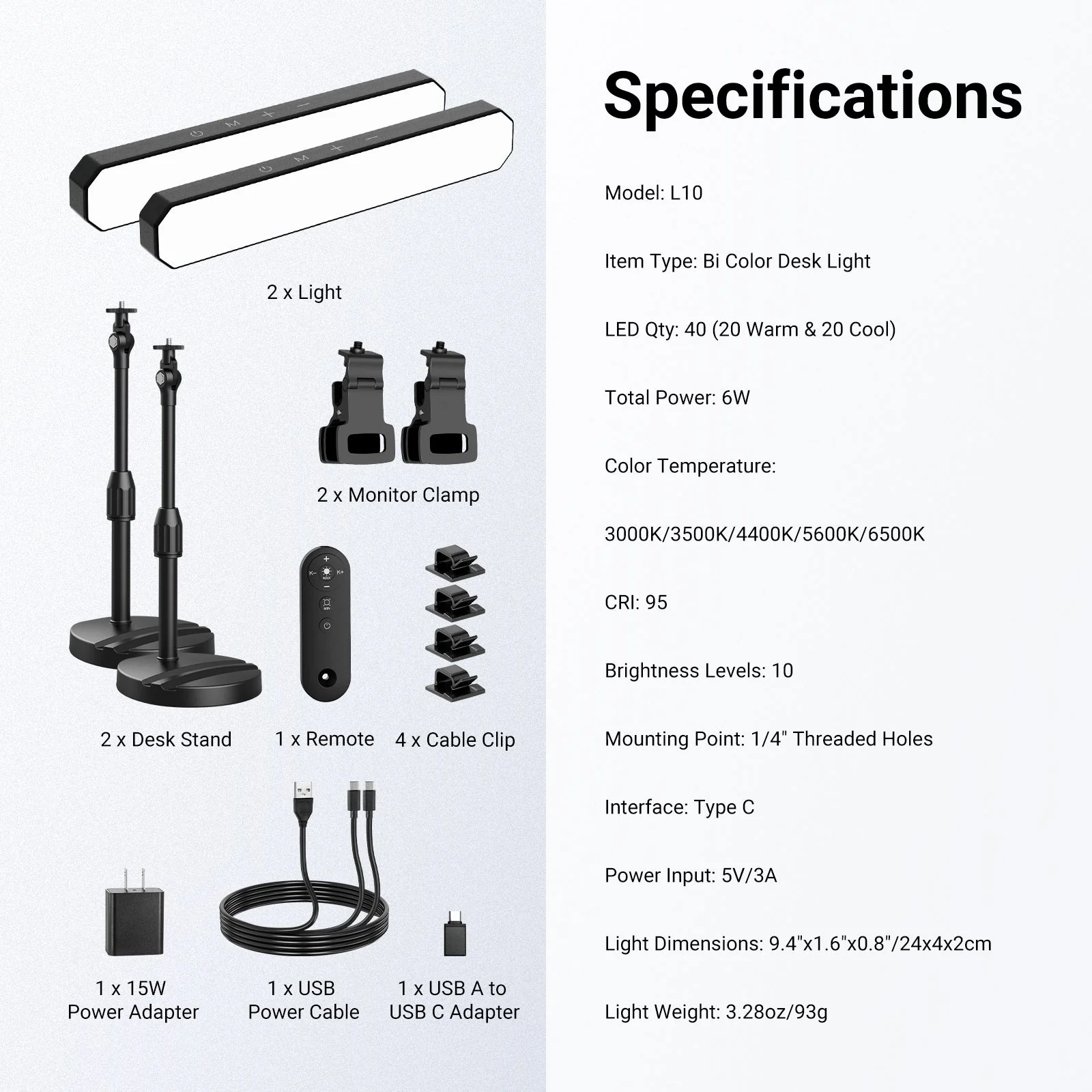 NEEWER BASICS L10 2 Pack Bi-Color Desk Light Kit - Image 10