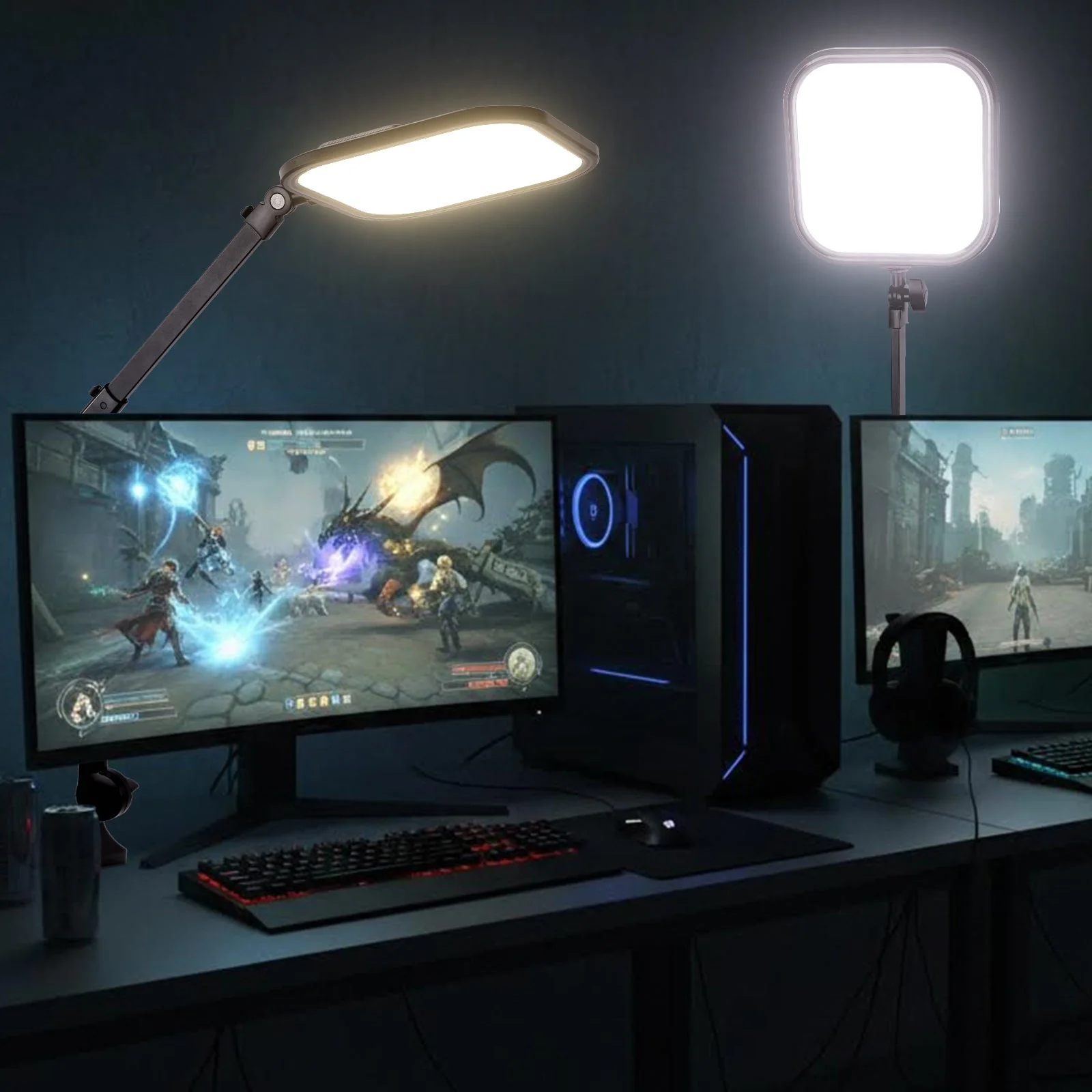 NEEWER BASICS L220 10.8" Bi-Color Panel Light with Desk Stand - Image 2