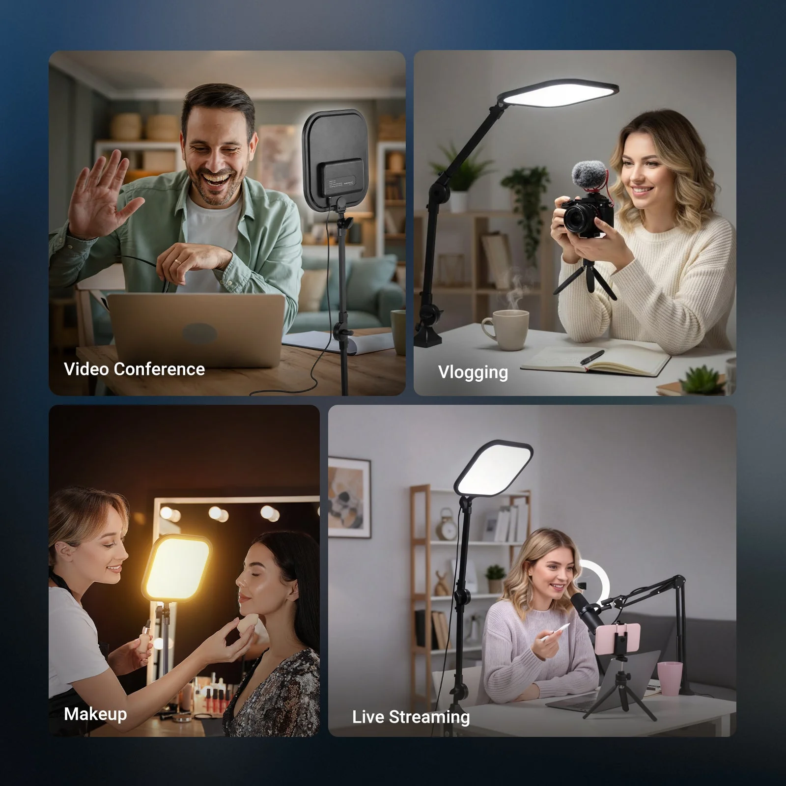 NEEWER BASICS L220 10.8" Bi-Color Panel Light with Desk Stand - Image 7