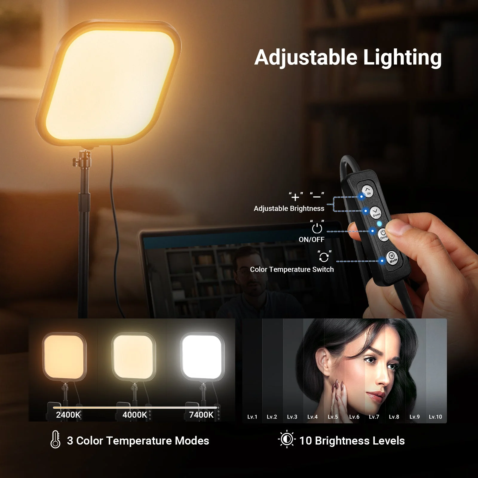 NEEWER BASICS L220 15W 10.8" Bi-Color Video Conference Light Kit - Image 18