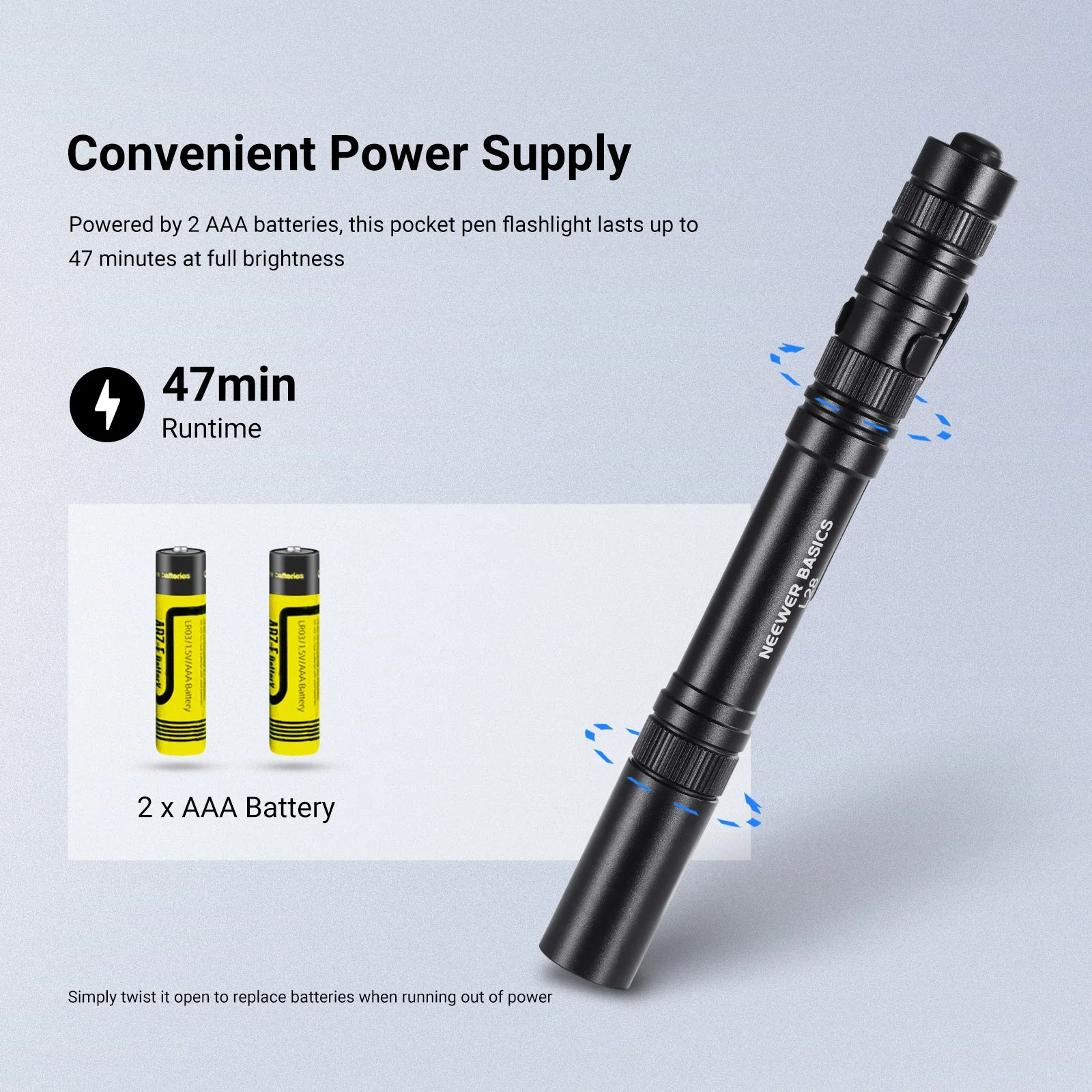 NEEWER BASICS L28 5W Portable EDC Flashlight - Image 6