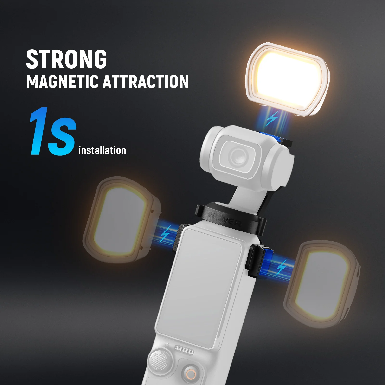 NEEWER BASICS M21 Magnetic Auxiliary Fill Light For DJI Osmo Pocket 3 - Image 6