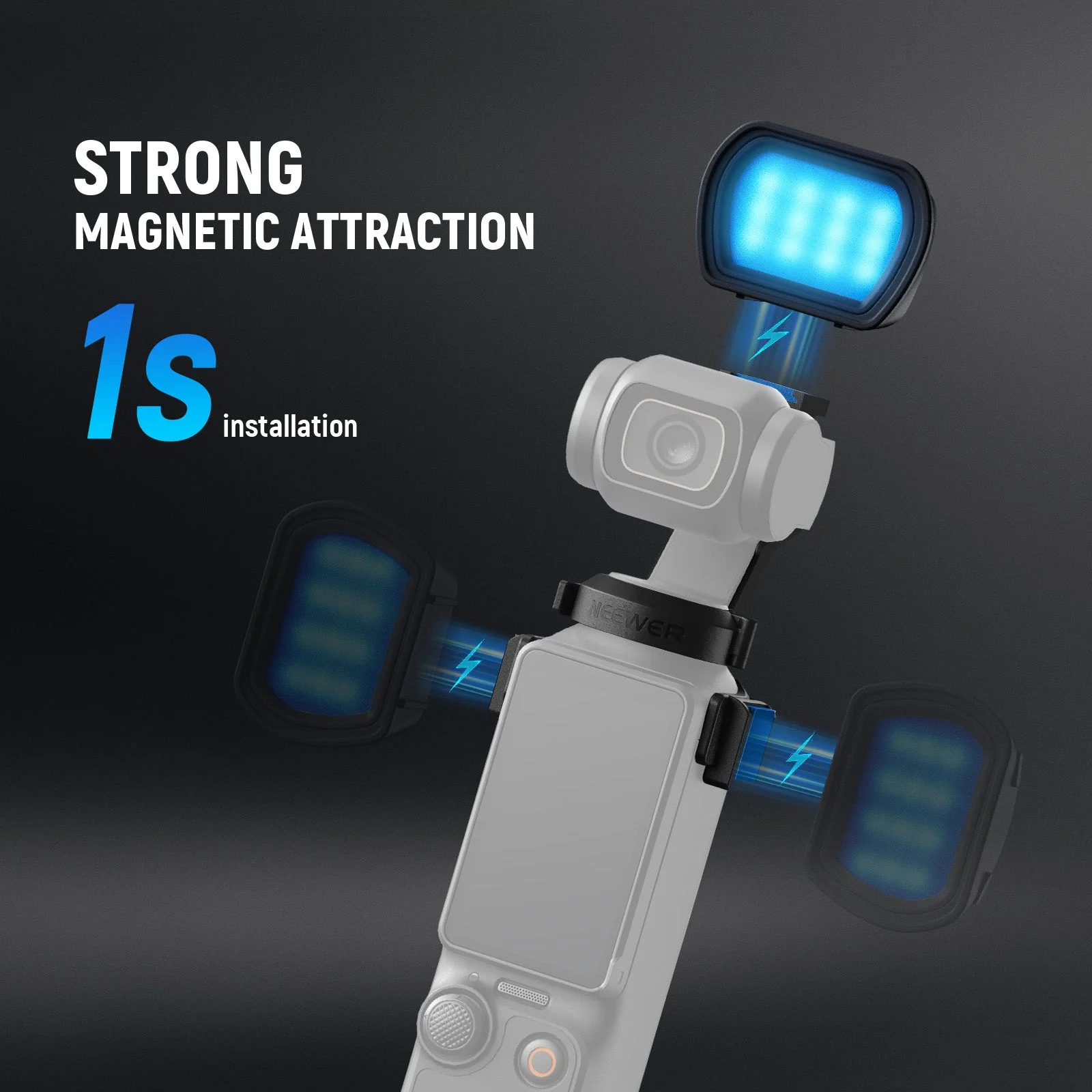 NEEWER BASICS M21C Magnetic RGB Fill Light For DJI OSMO Pocket 3 - Image 3