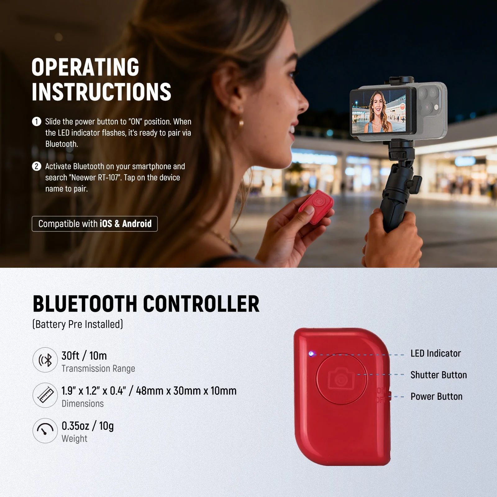 NEEWER BASICS M4B 4" Magnetic Phone Vlog Selfie Monitor Screen - Image 6