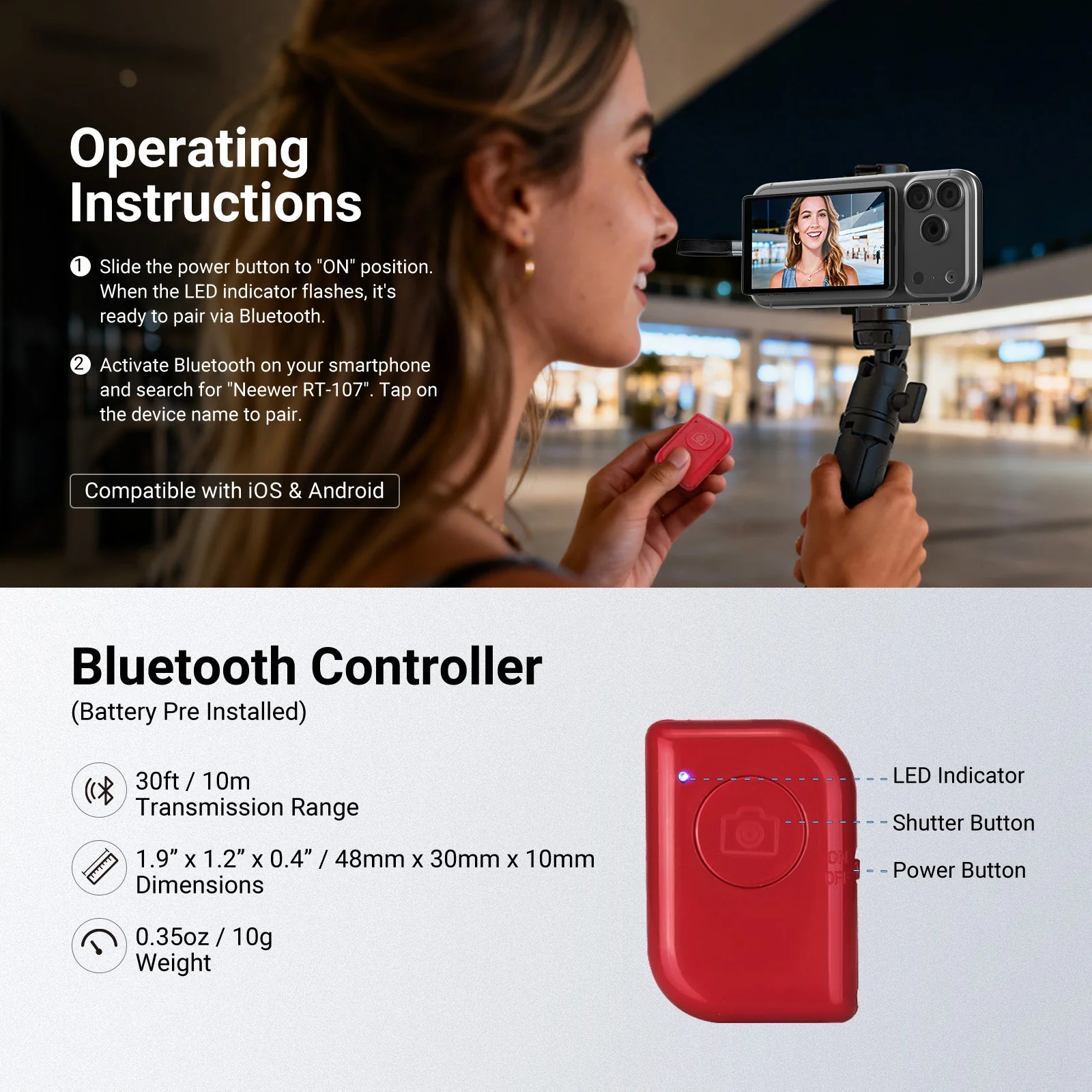 NEEWER BASICS M4U 4" Magnetic Metal Vlog Selfie Monitor Screen For iPhone - Image 5