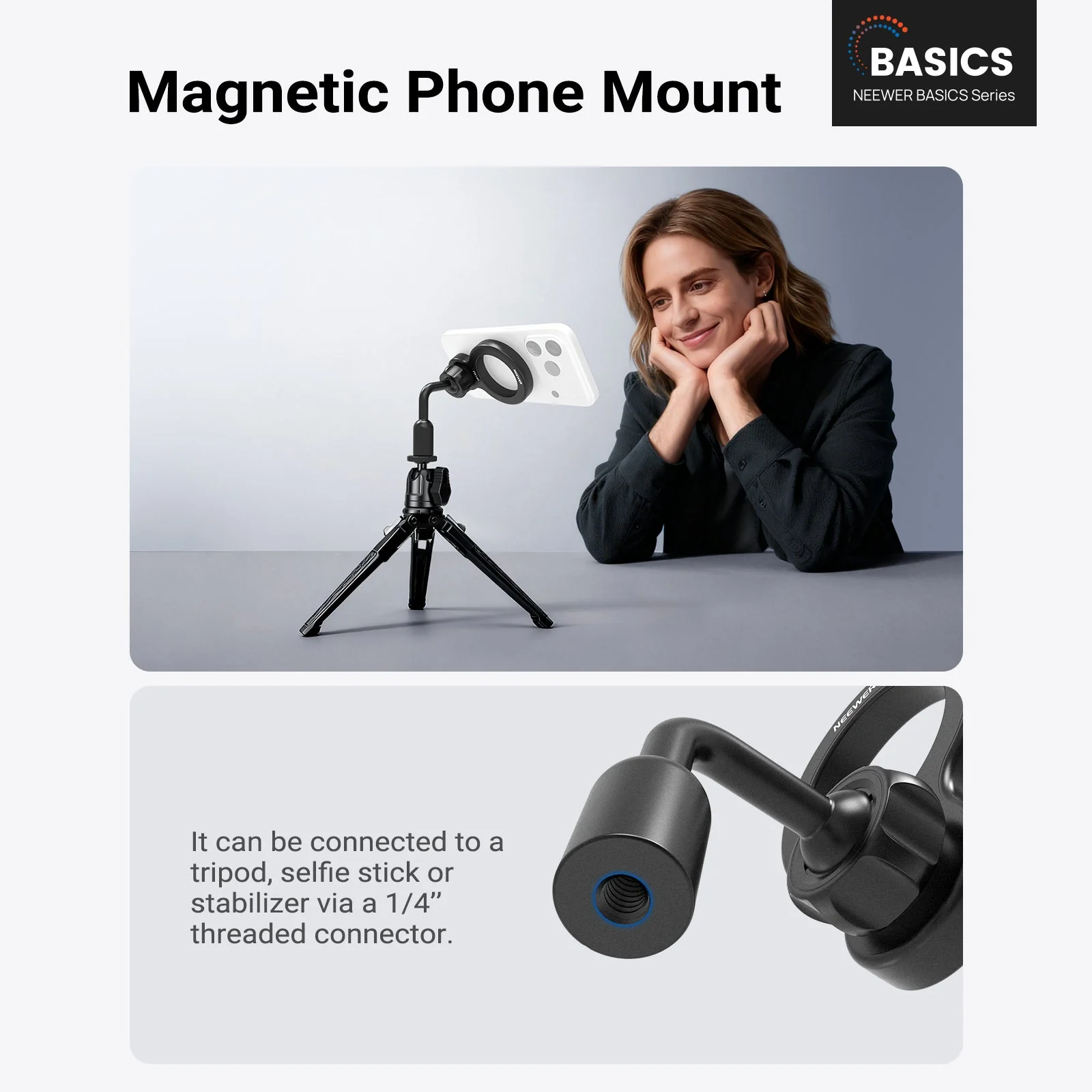 NEEWER BASICS Magnetic Phone Mount Tripod Adapter - Image 2