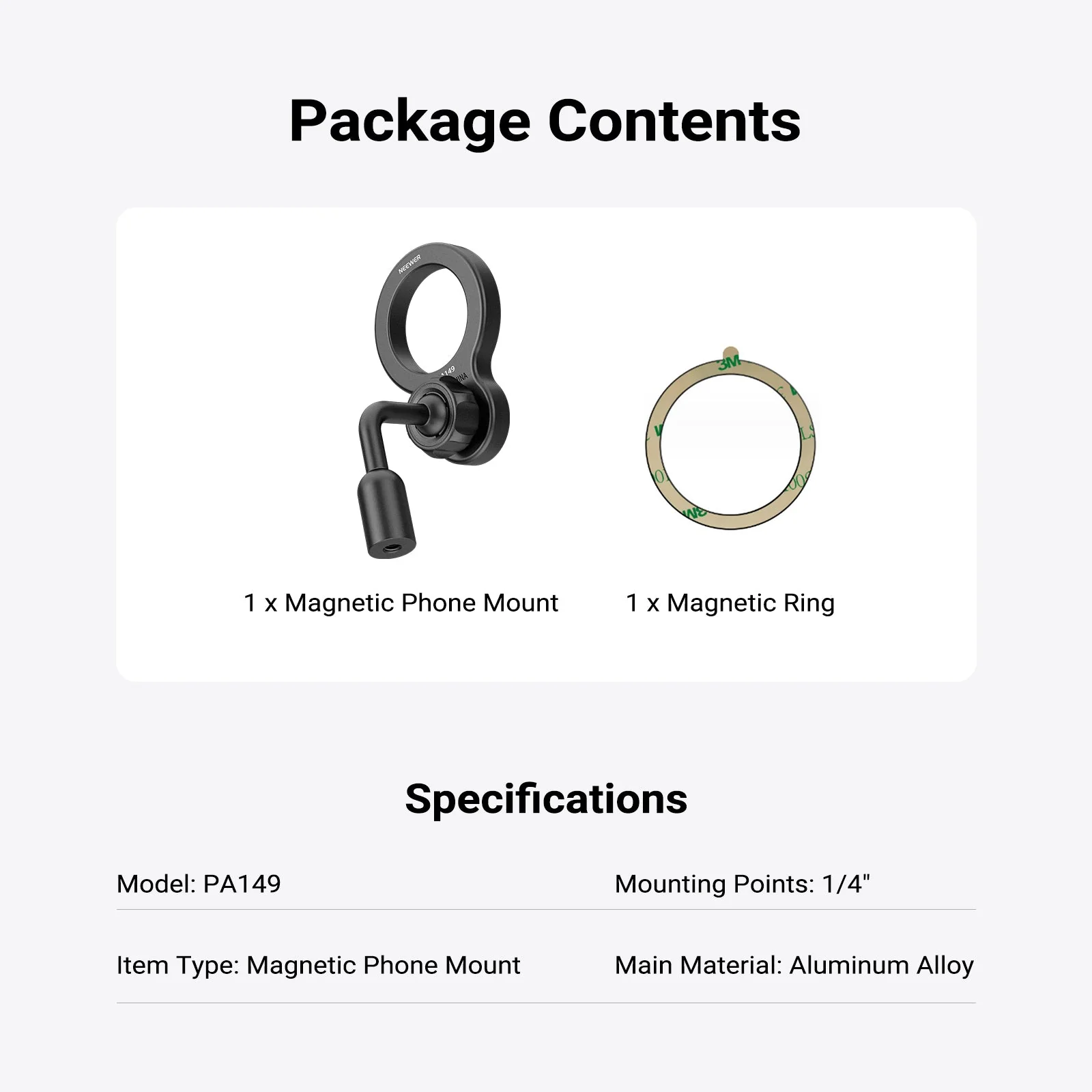 NEEWER BASICS Magnetic Phone Mount Tripod Adapter - Image 7