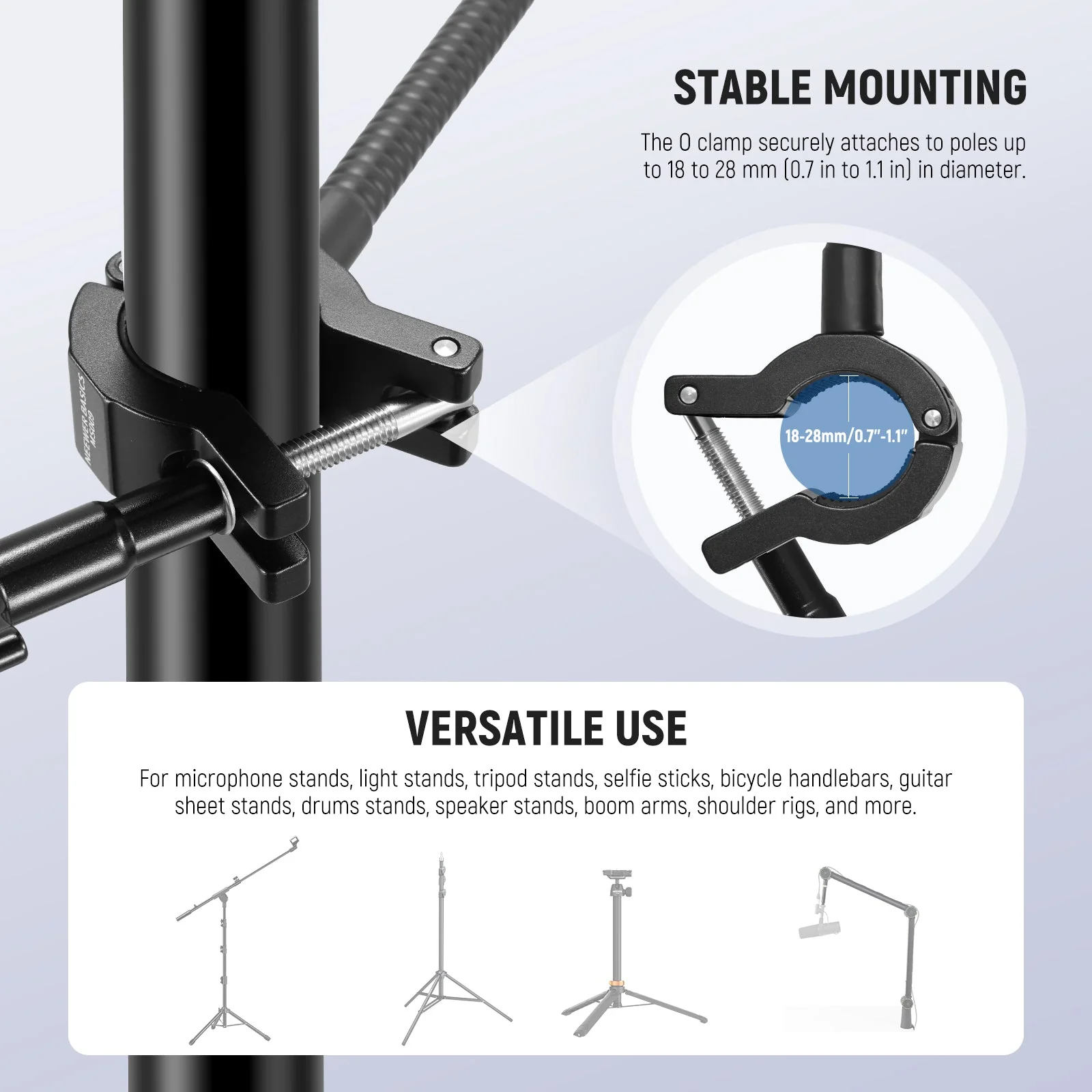 NEEWER BASICS MS009 Mic Stand Phone Holder with Flexible Arm - Image 4