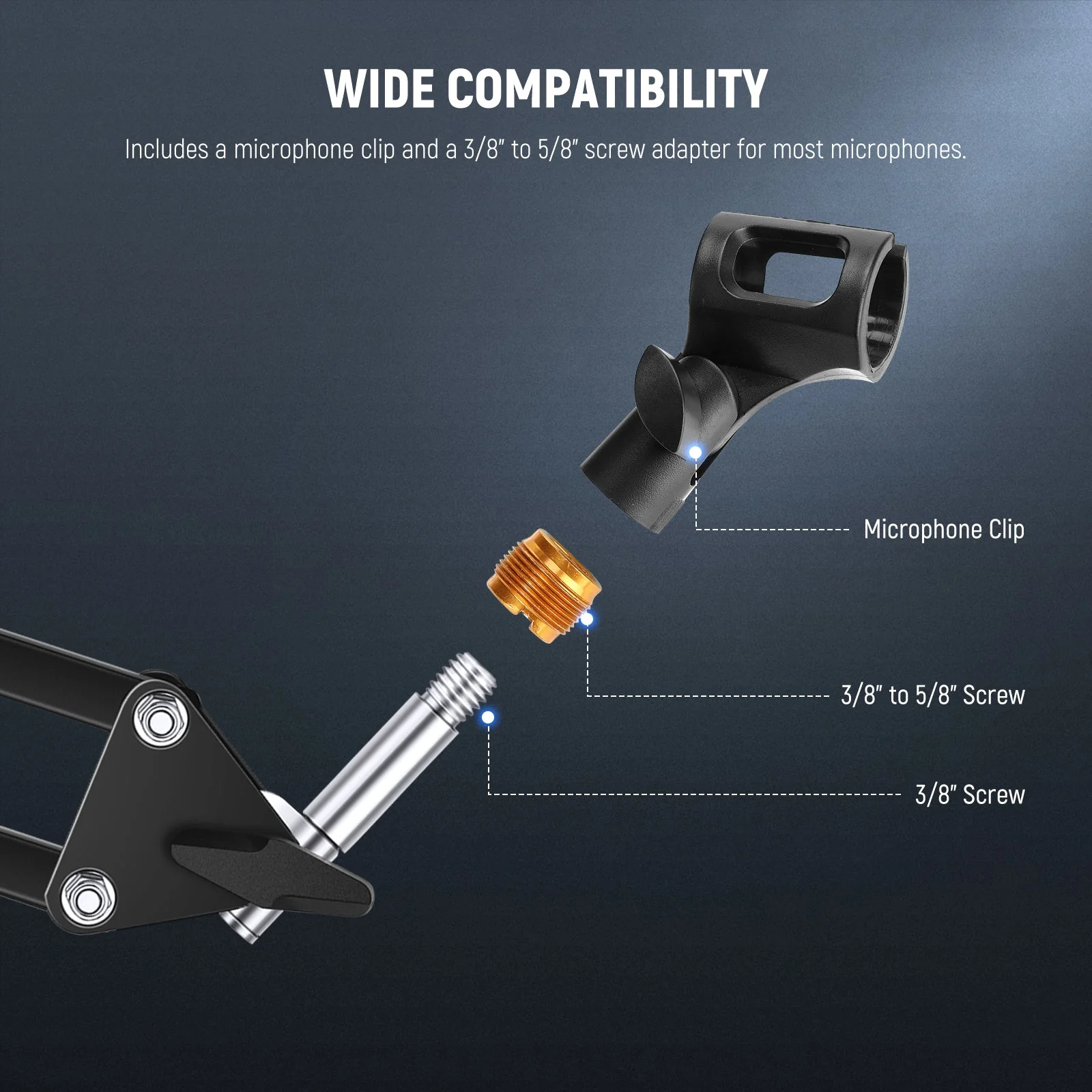 NEEWER BASICS MS019/MS018 Microphone Holder Accessories Kit - Image 3