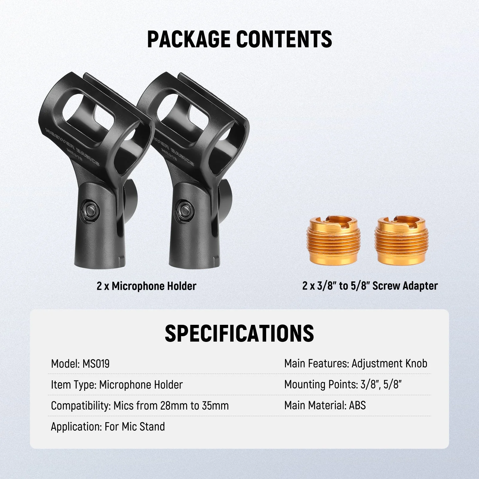 NEEWER BASICS MS019/MS018 Microphone Holder Accessories Kit - Image 7