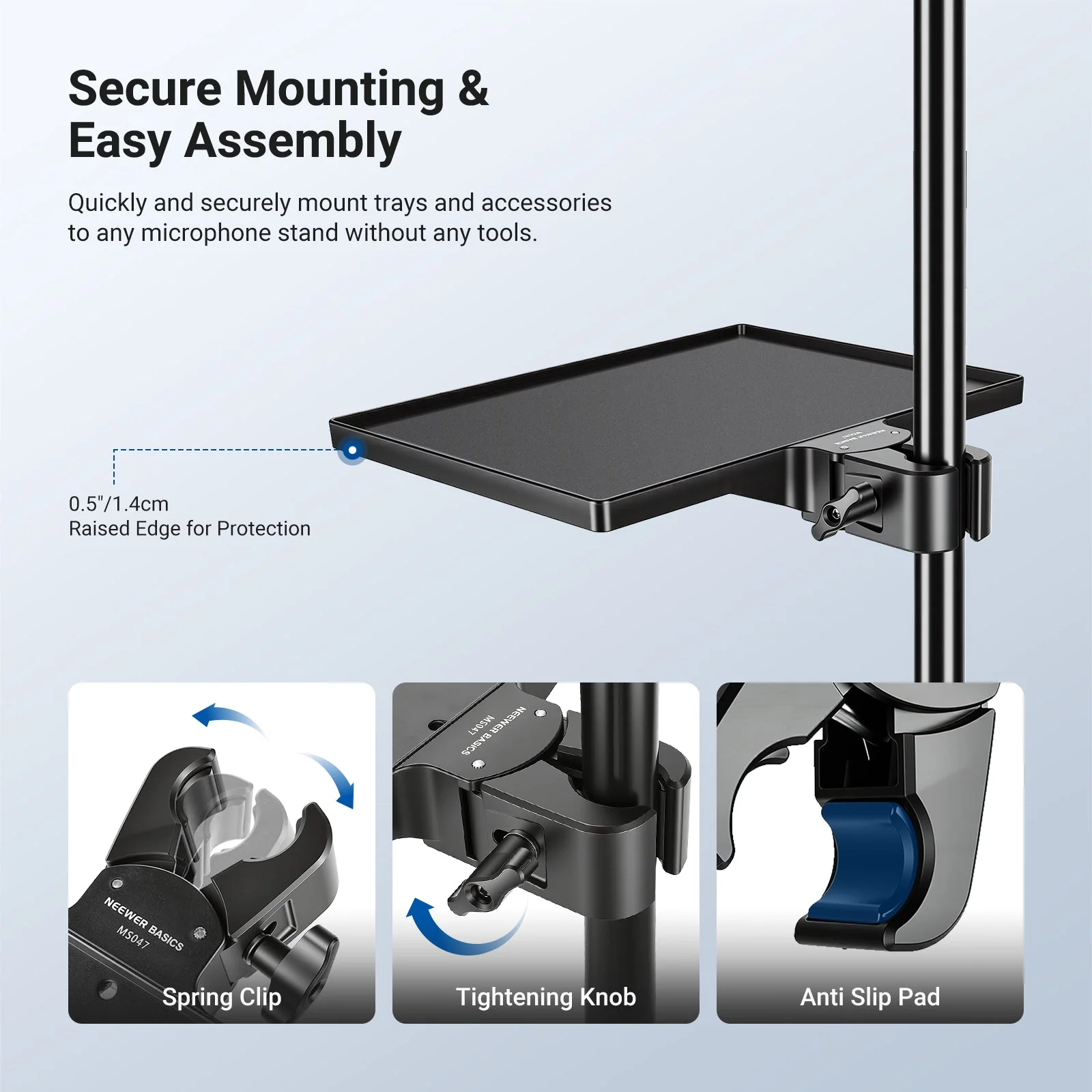 NEEWER BASICS MS047 Microphone Stand Tray - Image 4