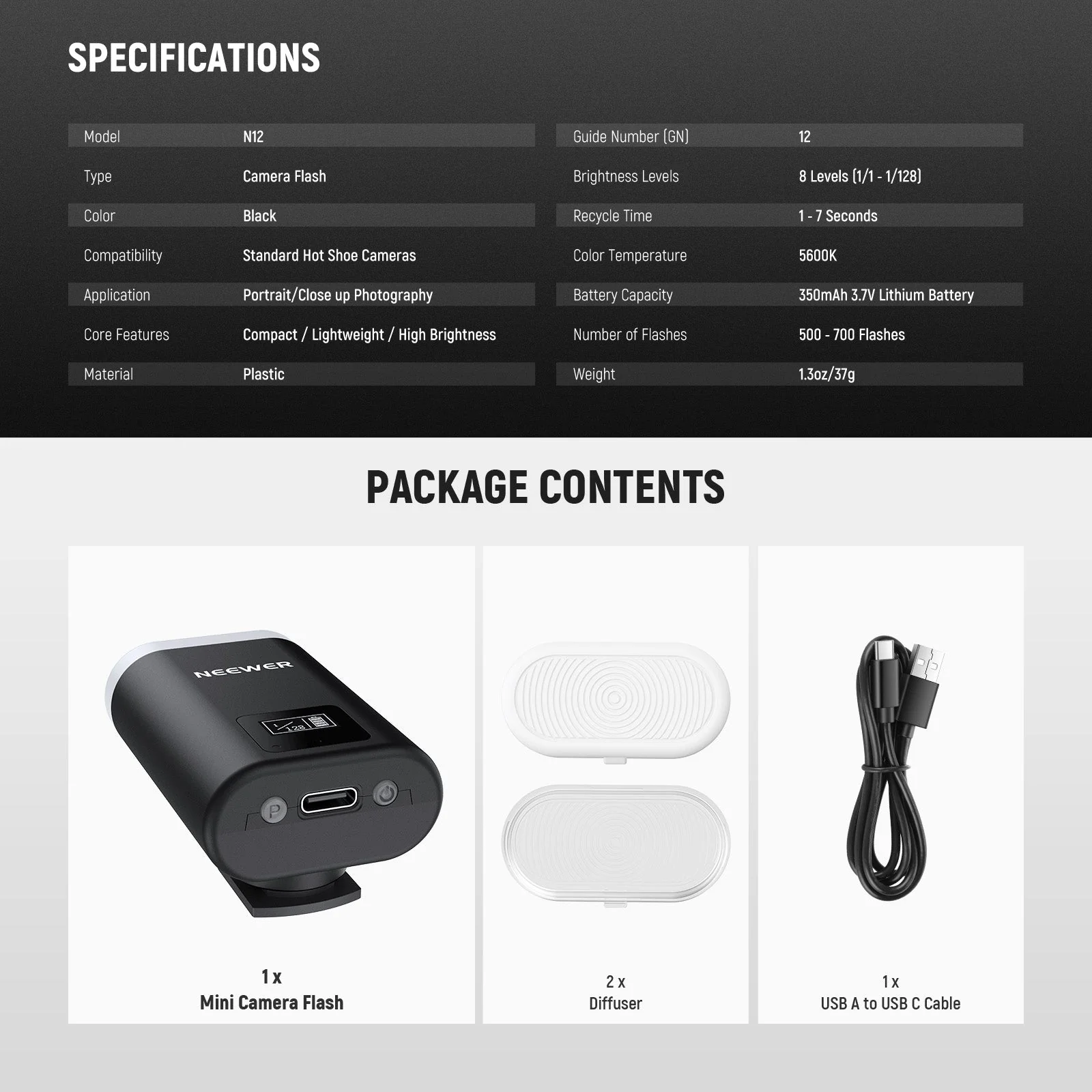 NEEWER ENTRY LEVEL VERSION N12 Mini Camera Flash - Image 8