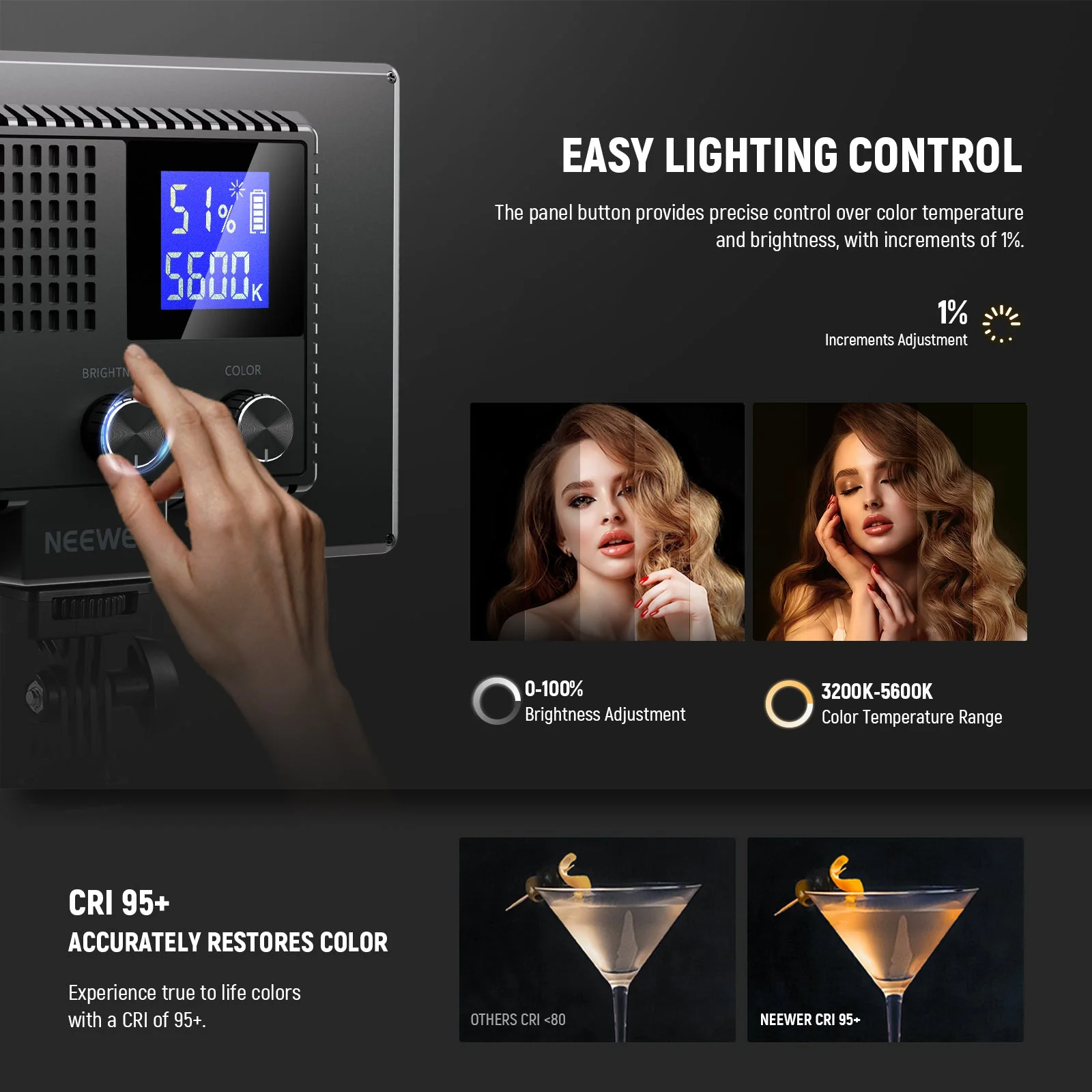 NEEWER BASICS NL-120B Bi-Color LED Panel Light - Image 4