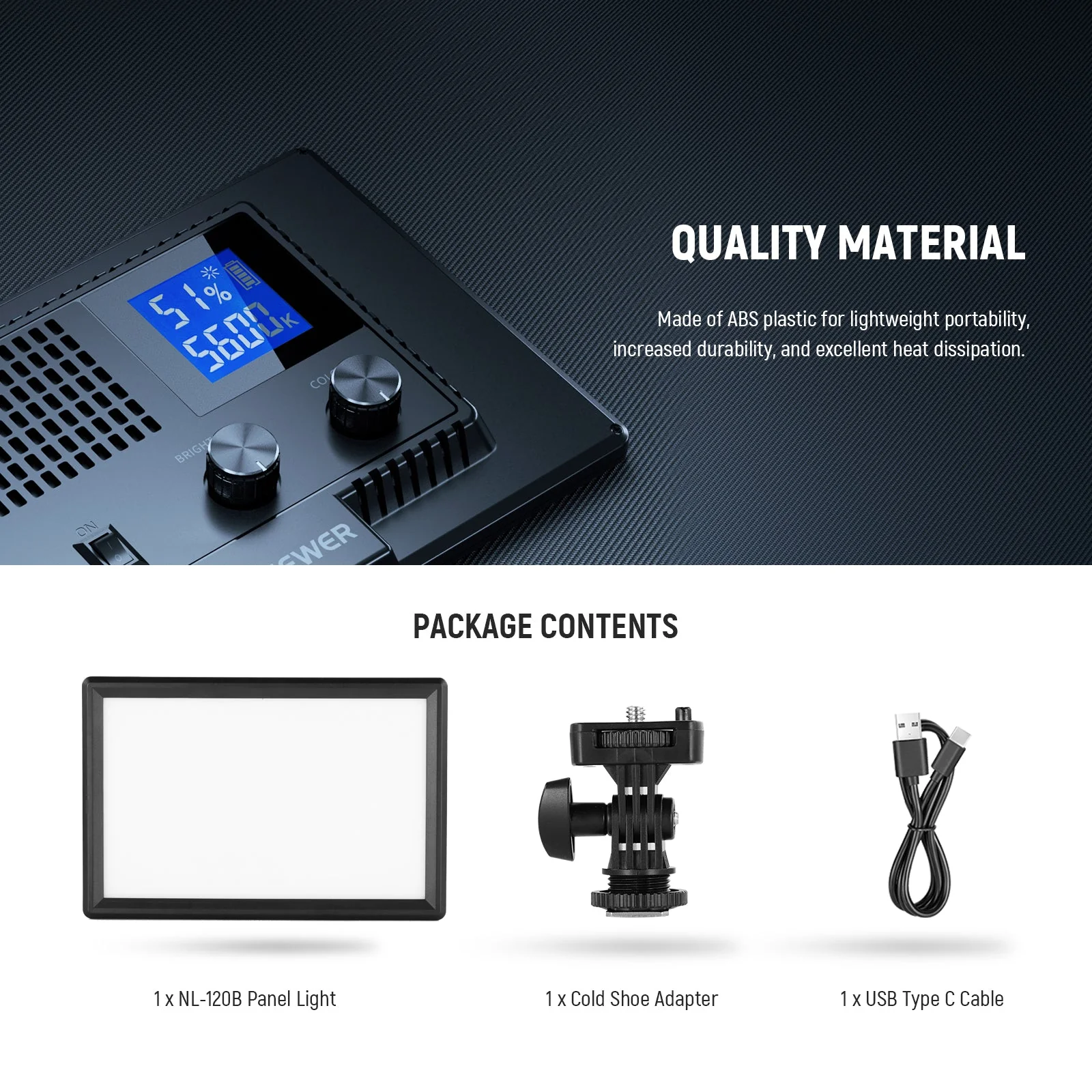 NEEWER BASICS NL-120B Bi-Color LED Panel Light - Image 9
