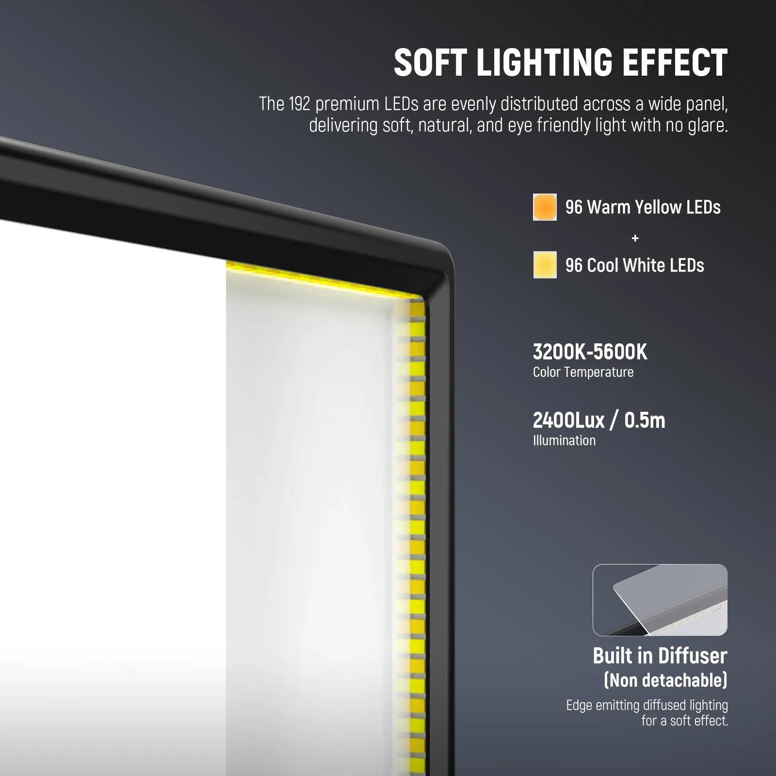 NEEWER BASICS NL-192B 2 Pack Bi-Color LED Video Panel Light Kit - Image 4