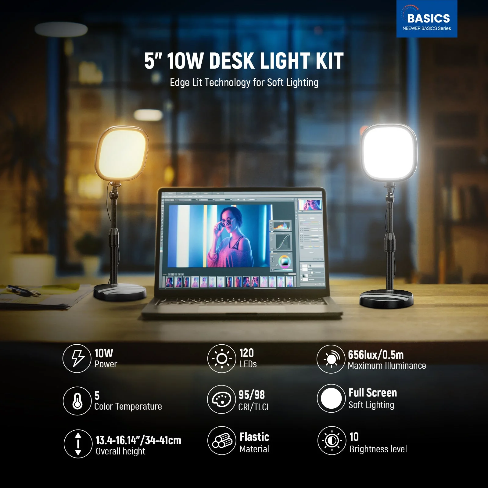 NEEWER BASICS NL10 5" Bi-Color Desk Light Kit - Image 11