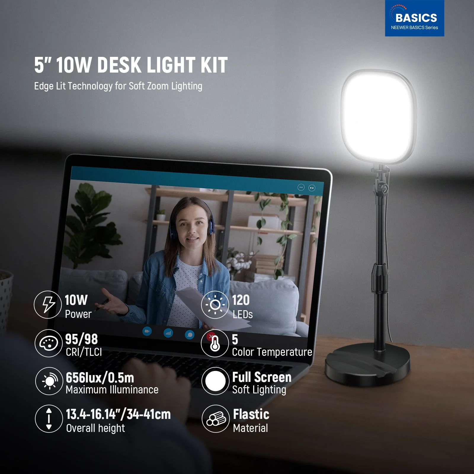 NEEWER BASICS NL10 5" Bi-Color Desk Light Kit - Image 3