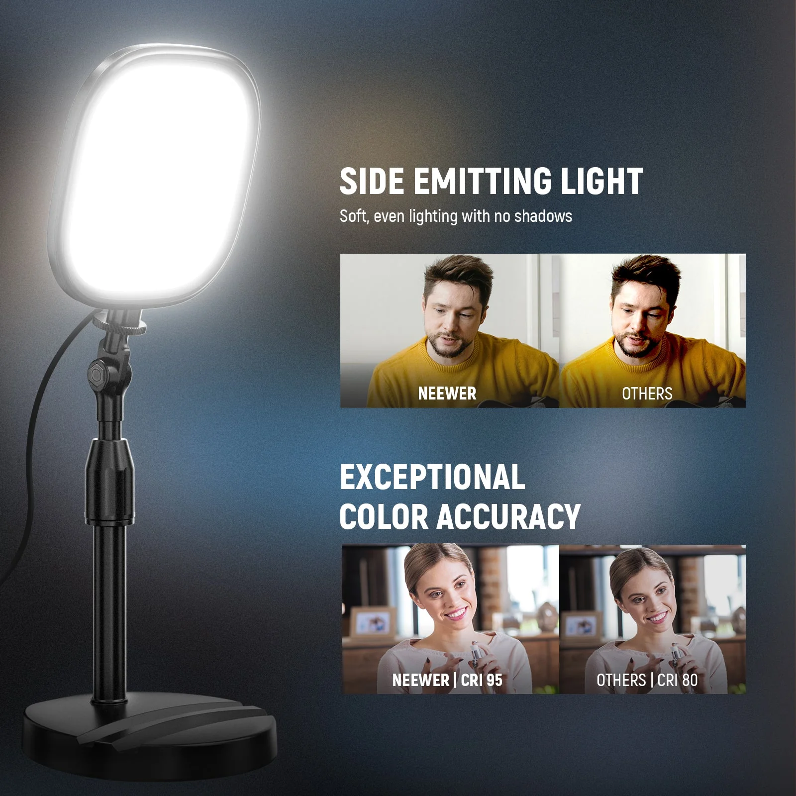 NEEWER BASICS NL10 5" Bi-Color Desk Light Kit - Image 4