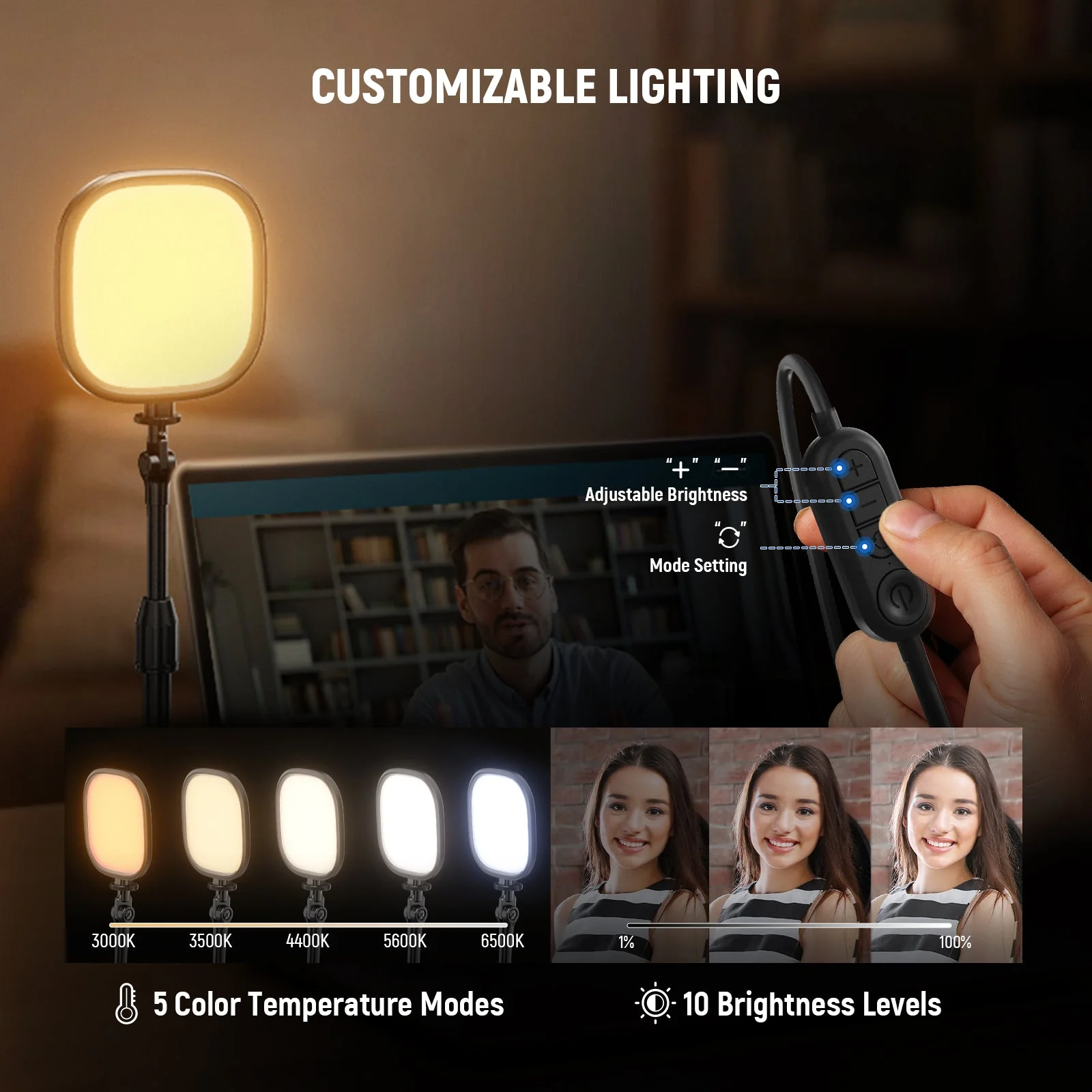 NEEWER BASICS NL10 5" Bi-Color Desk Light Kit - Image 5