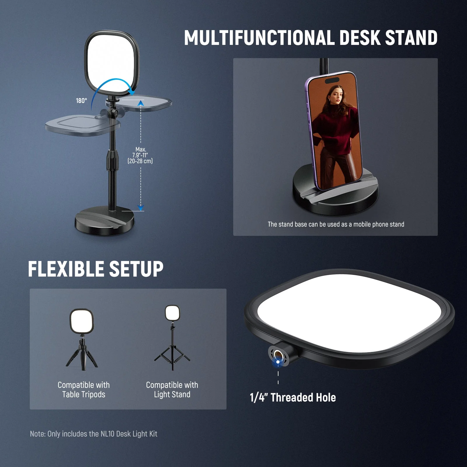 NEEWER BASICS NL10 5" Bi-Color Desk Light Kit - Image 6