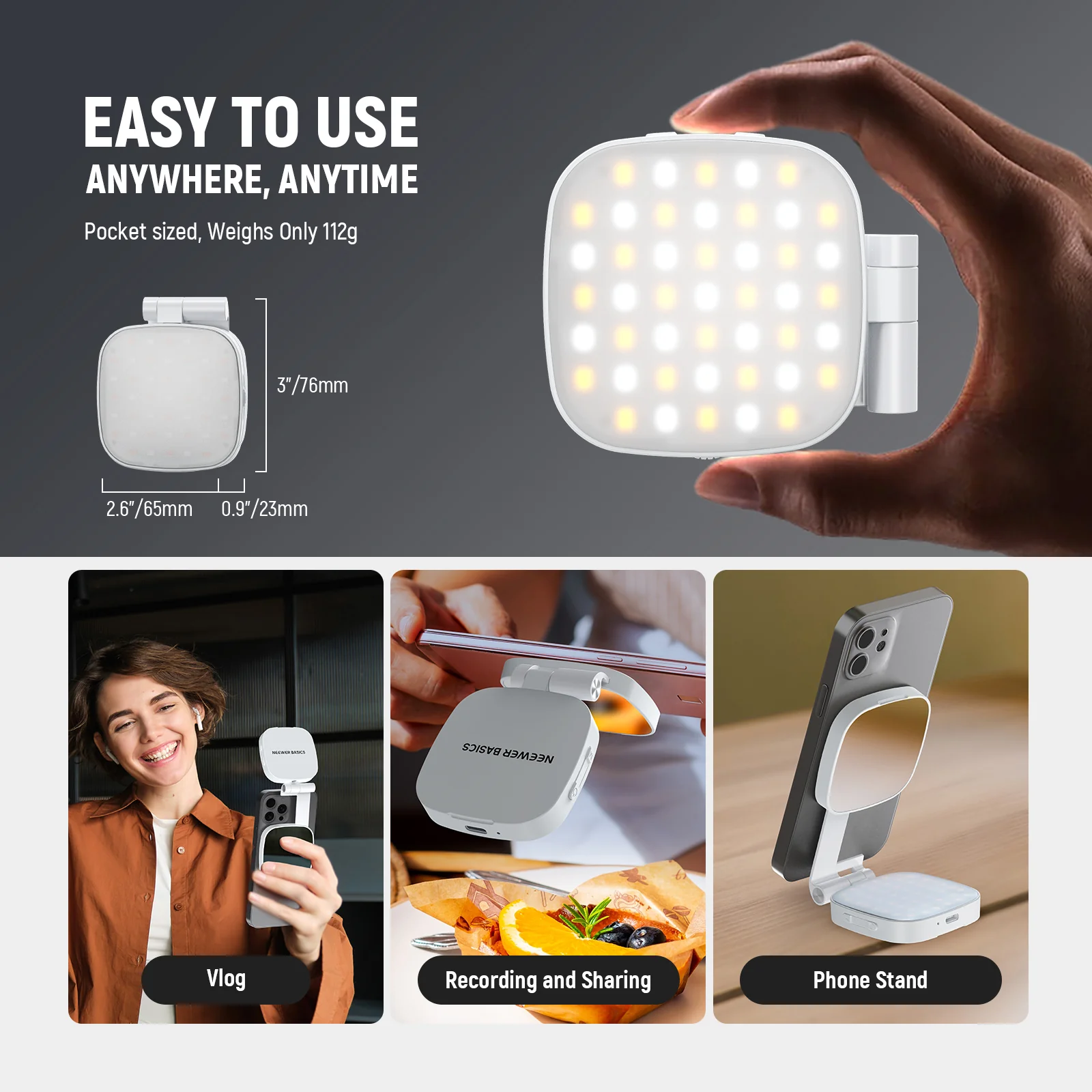 NEEWER BASICS NL45B Magnetic Selfie Light - Image 17