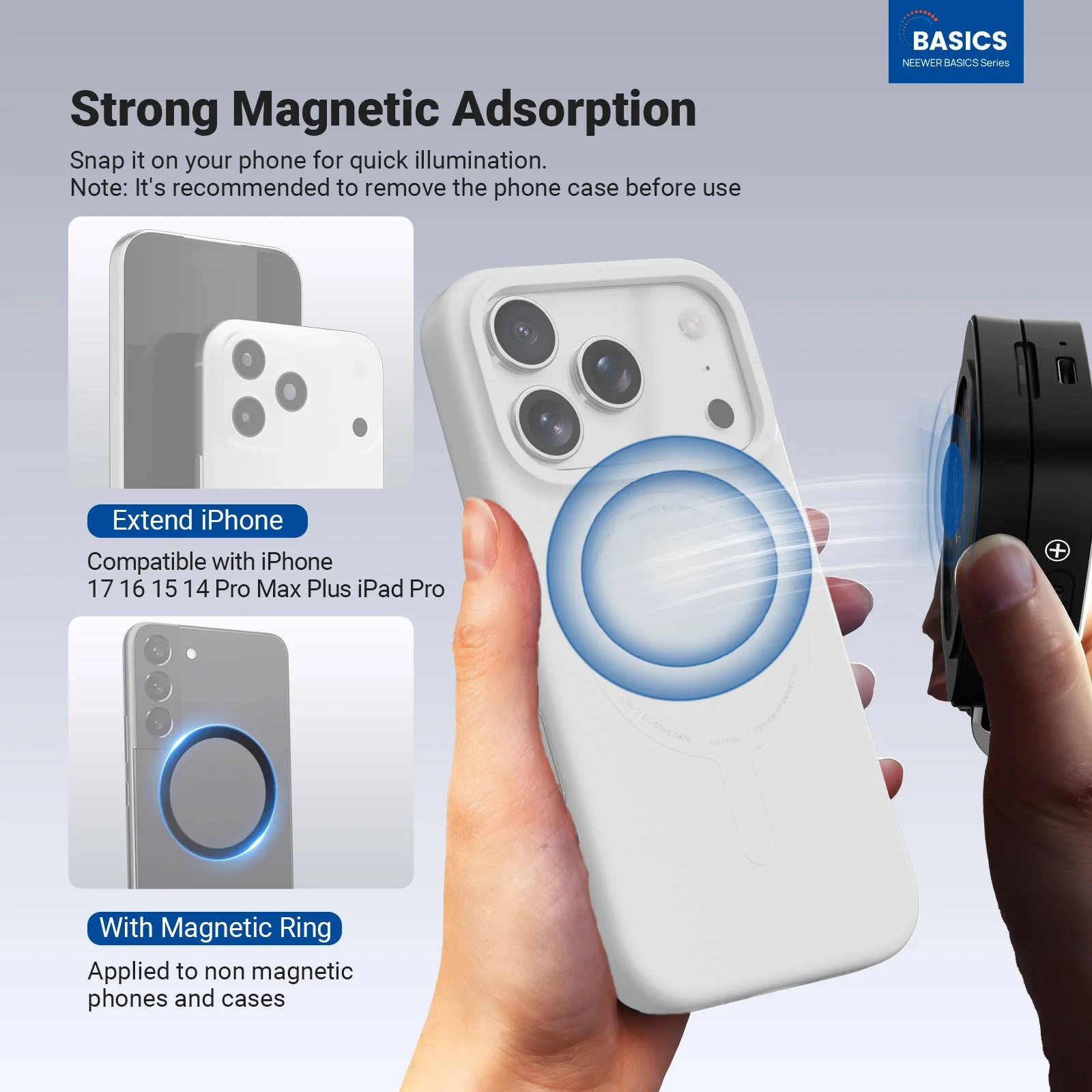 NEEWER BASICS NL45B Magnetic Selfie Light - Image 2
