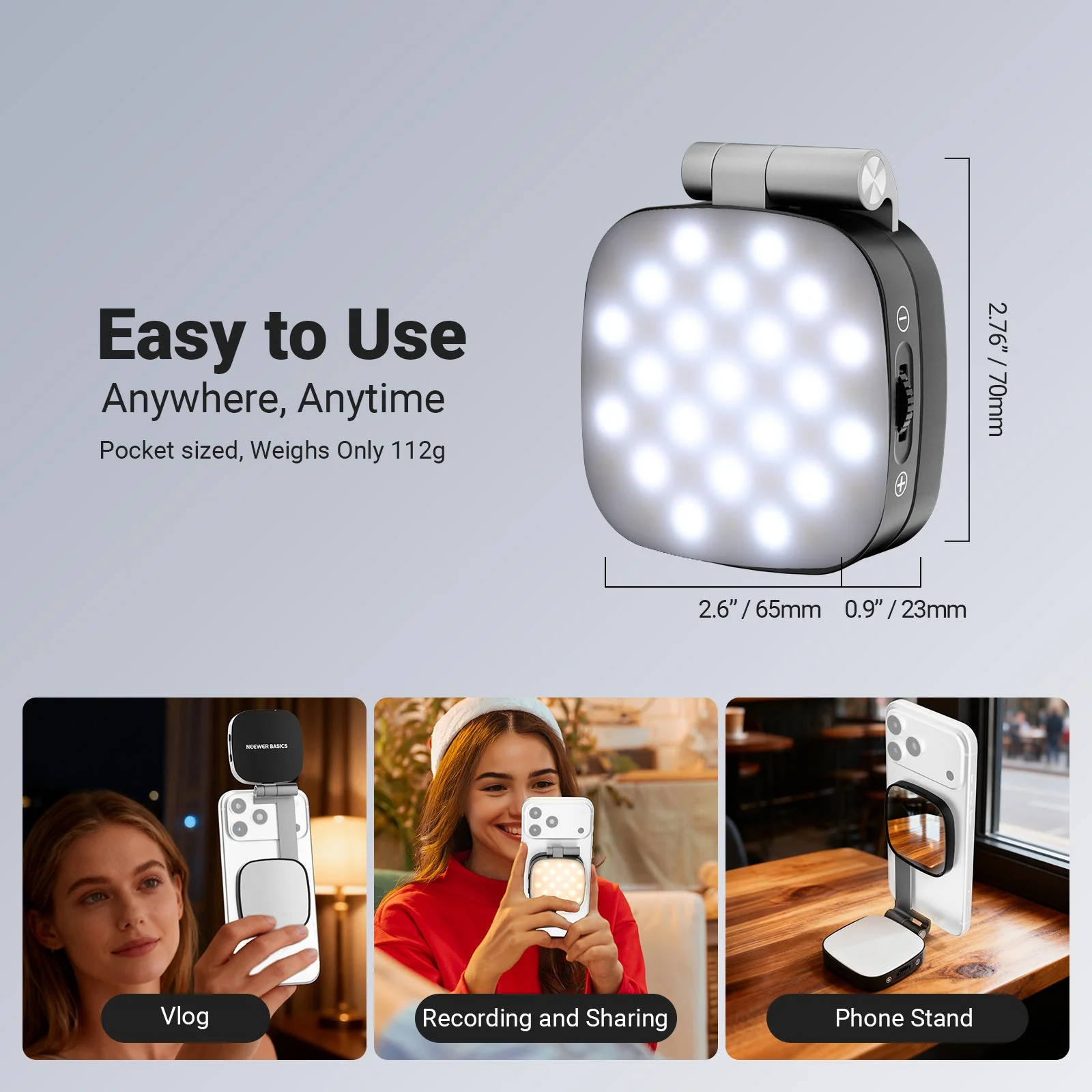 NEEWER BASICS NL45B Magnetic Selfie Light - Image 8