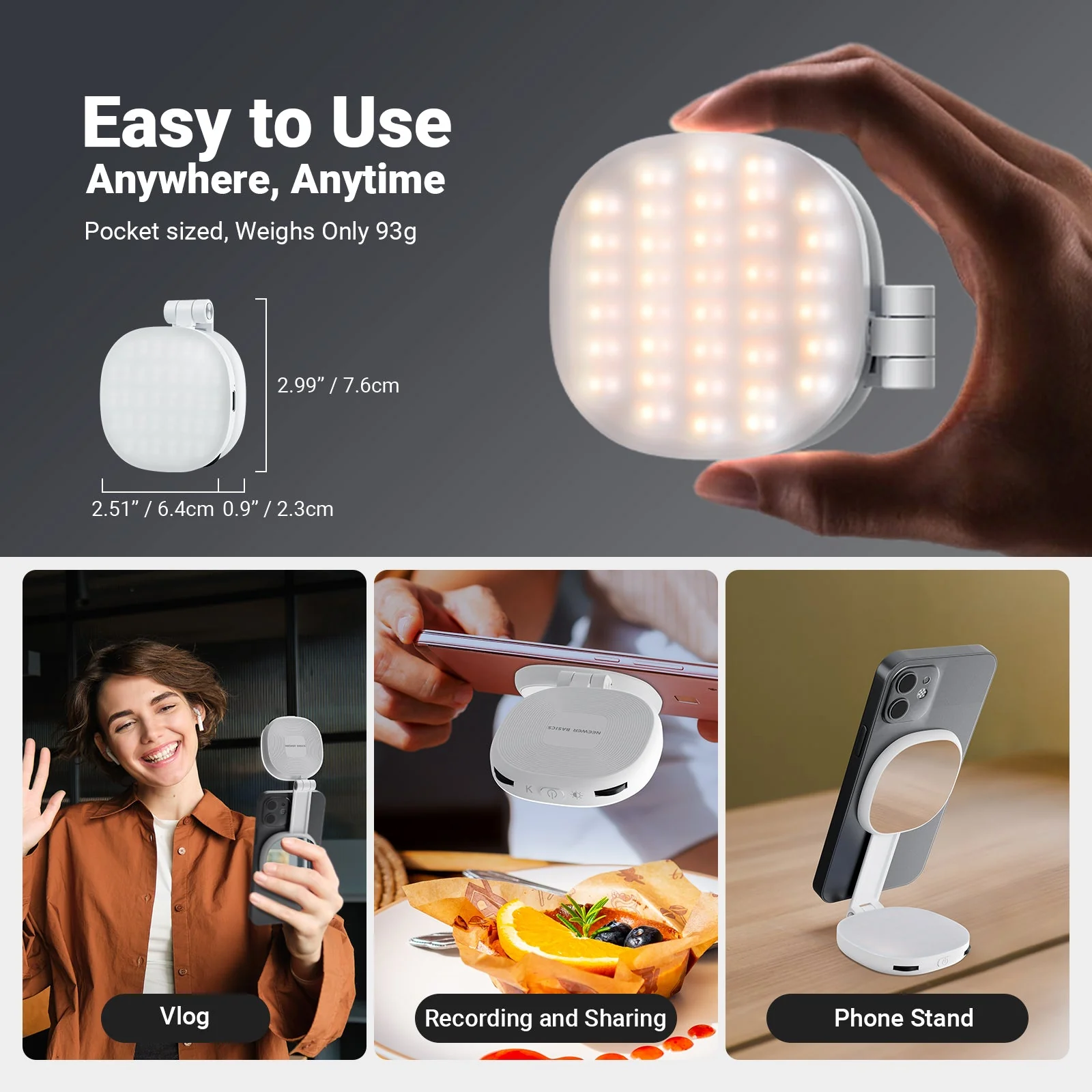 NEEWER BASICS NL72B Magnetic Selfie Light - Image 8
