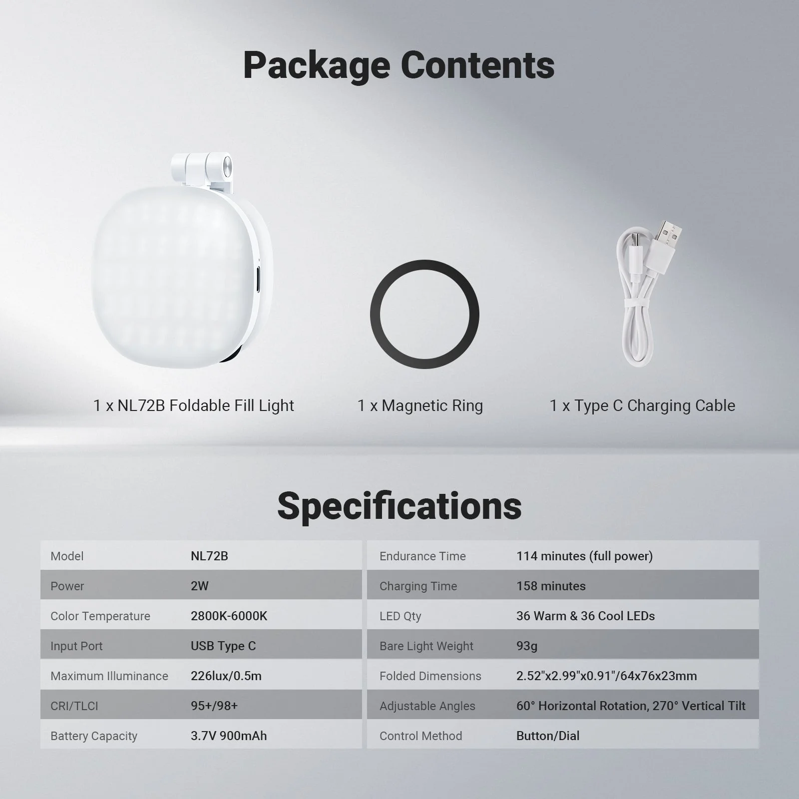 NEEWER BASICS NL72B Magnetic Selfie Light - Image 9