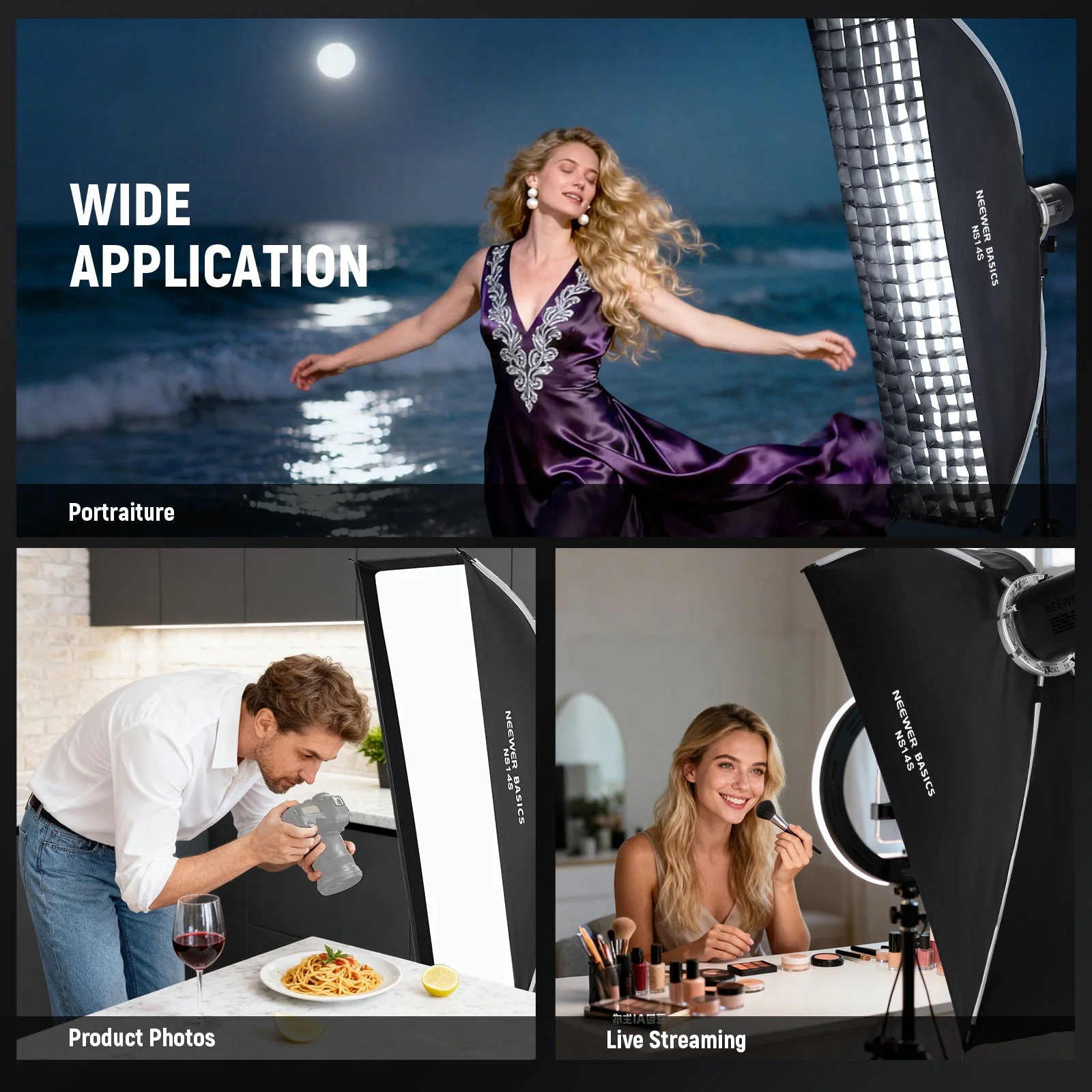 NEEWER BASICS NS12S/NS14S Rectangular Softbox Kit - Image 15