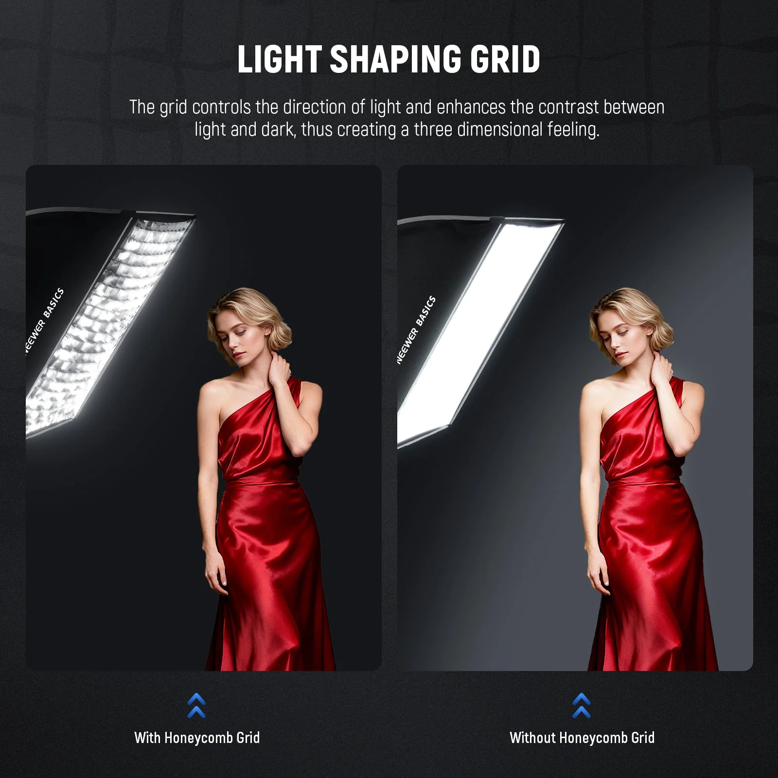 NEEWER BASICS NS60P/NS61P Quick Release Strip Softbox with Grid - Image 5