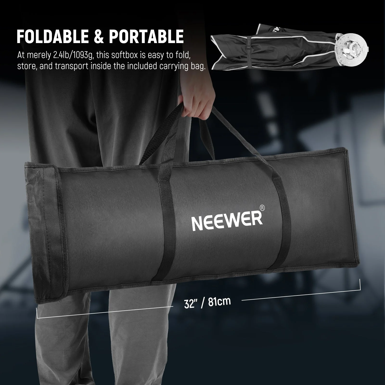 NEEWER BASICS NS60P/NS61P Quick Release Strip Softbox with Grid - Image 8