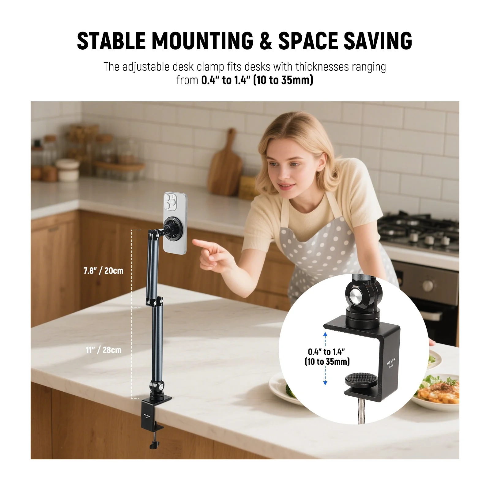 NEEWER BASICS PA089 Magnetic Desk Phone Stand - Image 4