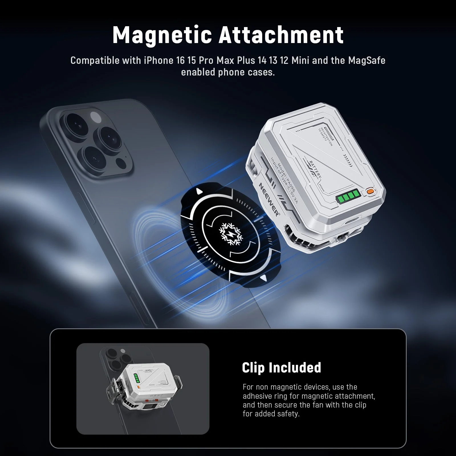 NEEWER BASICS PA096 Magnetic Phone Cooler - Image 4