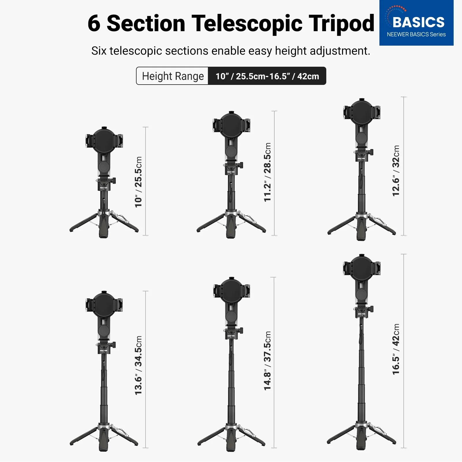NEEWER BASICS PA985 Magnetic Selfie Stick Tripod - Image 2