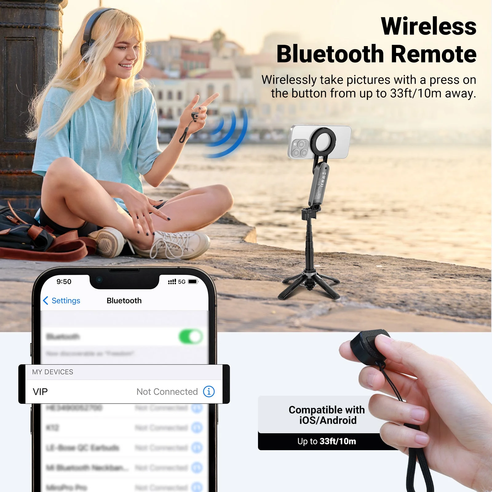 NEEWER BASICS PA985 Magnetic Selfie Stick Tripod - Image 7