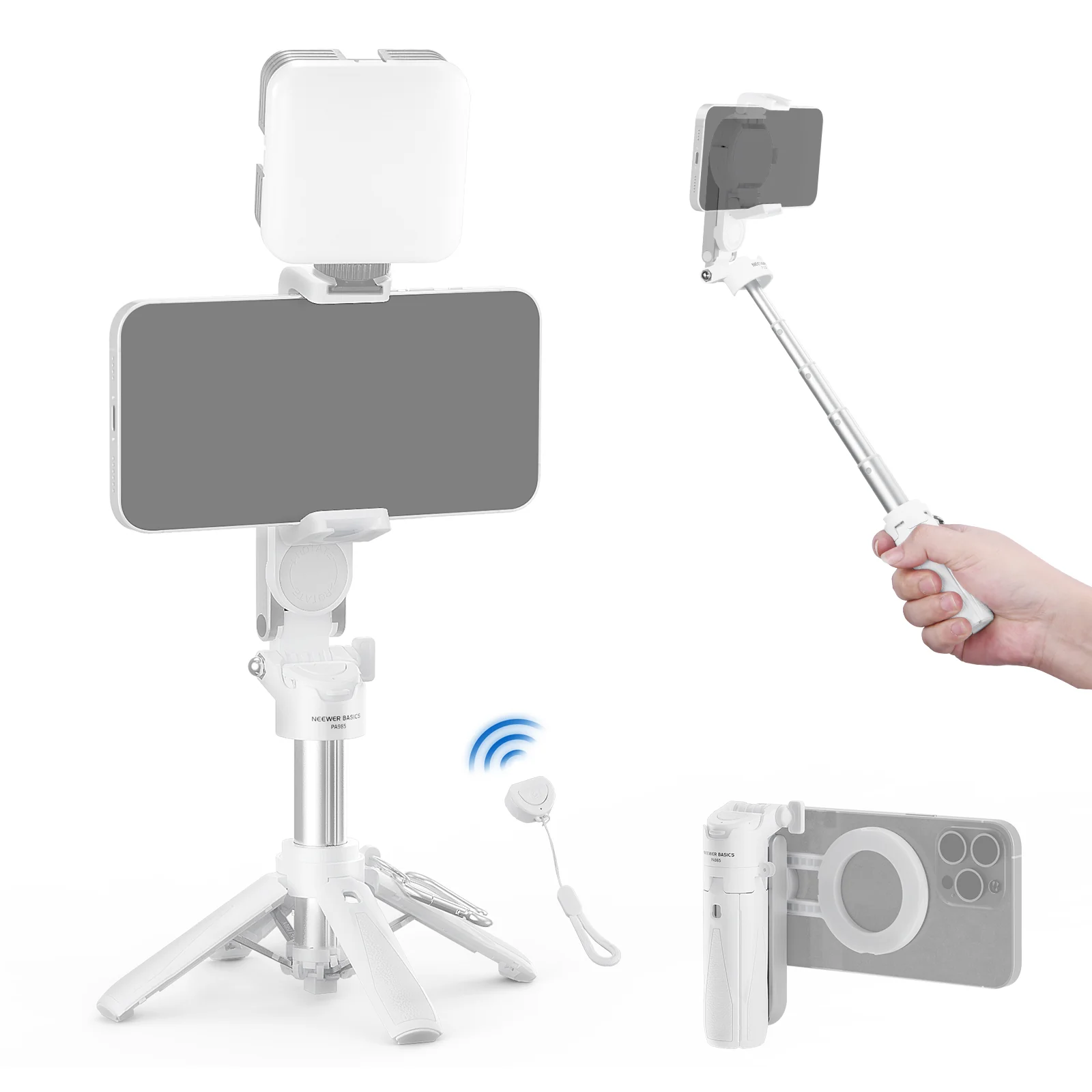 NEEWER BASICS PA985 Magnetic Selfie Stick Tripod - Image 9