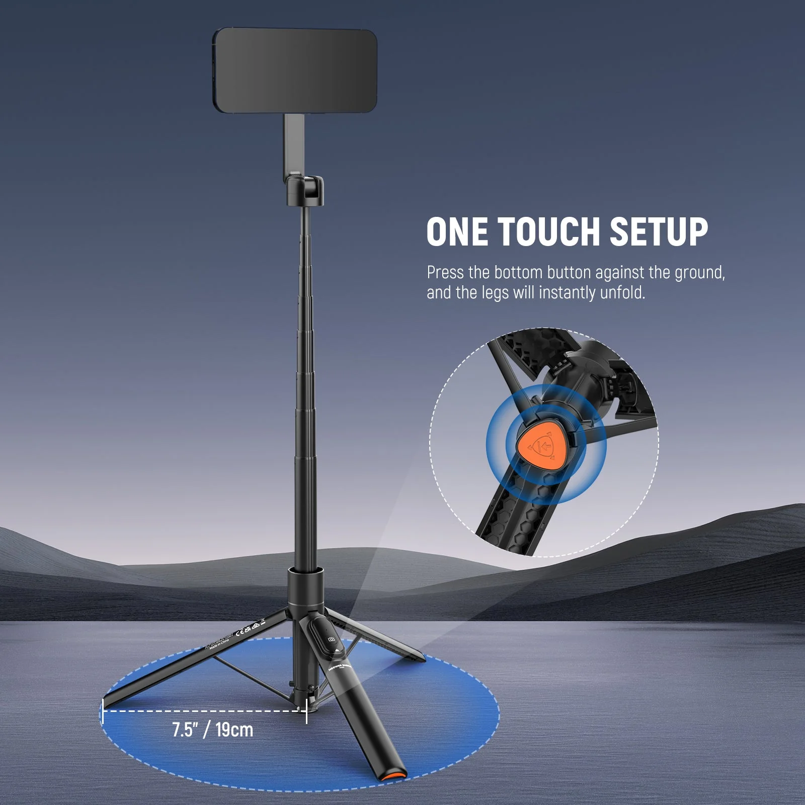 NEEWER BASICS PA989 65.7" Magnetic Selfie Stick Tripod - Image 5