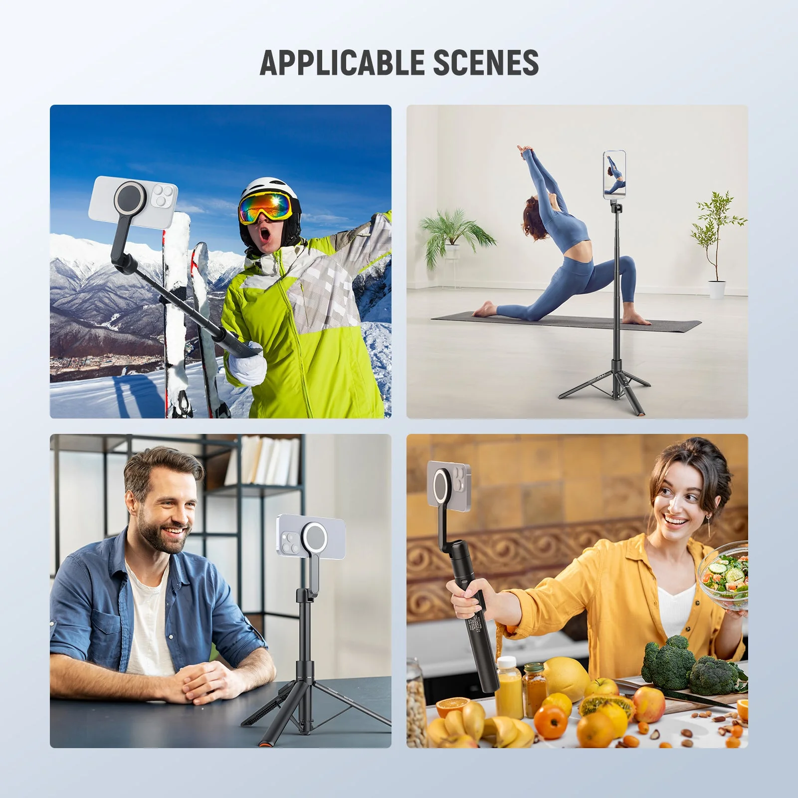 NEEWER BASICS PA989 65.7" Magnetic Selfie Stick Tripod - Image 7